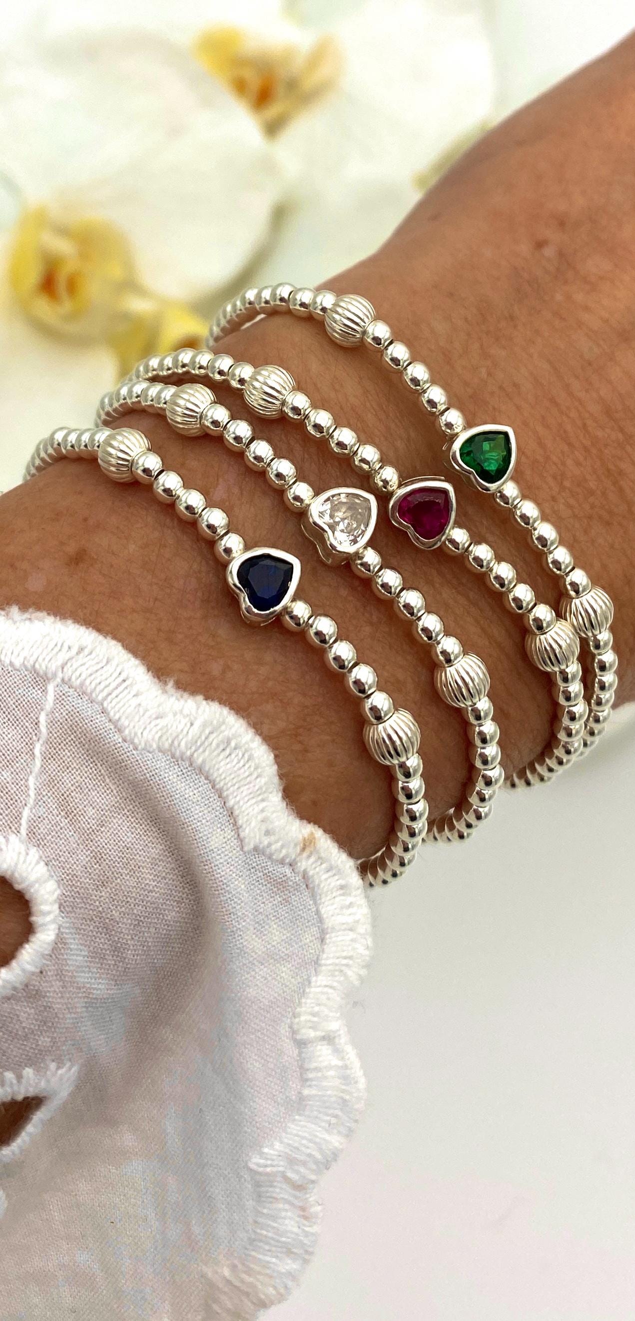 Sterling silver crystal heart color women meaning bracelet wedding love gift bridesmaid accessory jewelry Mom lovely crystal elegant gift