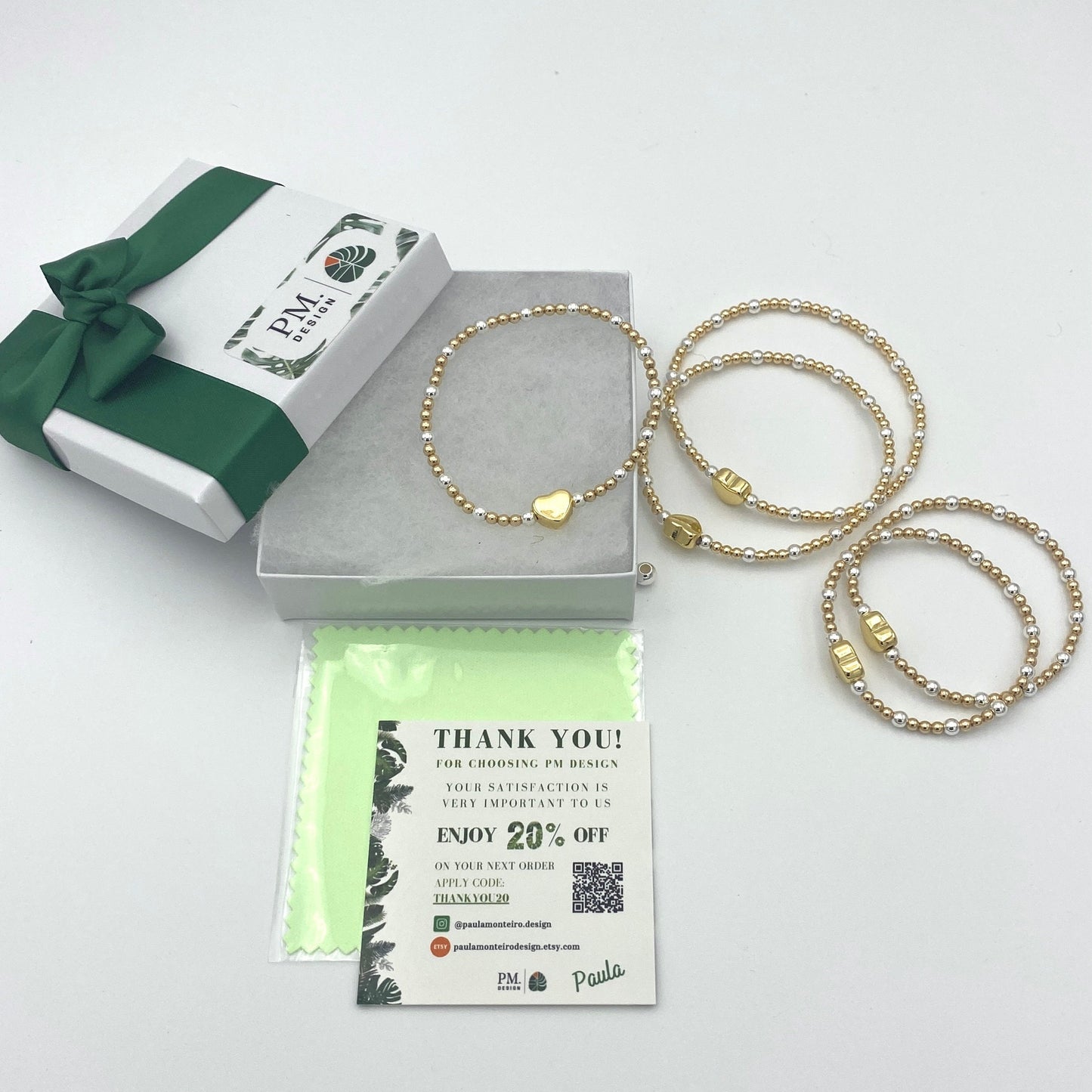 Gold Heart Bracelet Set Women Charm TwoTones Jewelry Stack Silver and Gold Layered Bracelet heart charm jewelry gift bead charm bracelet