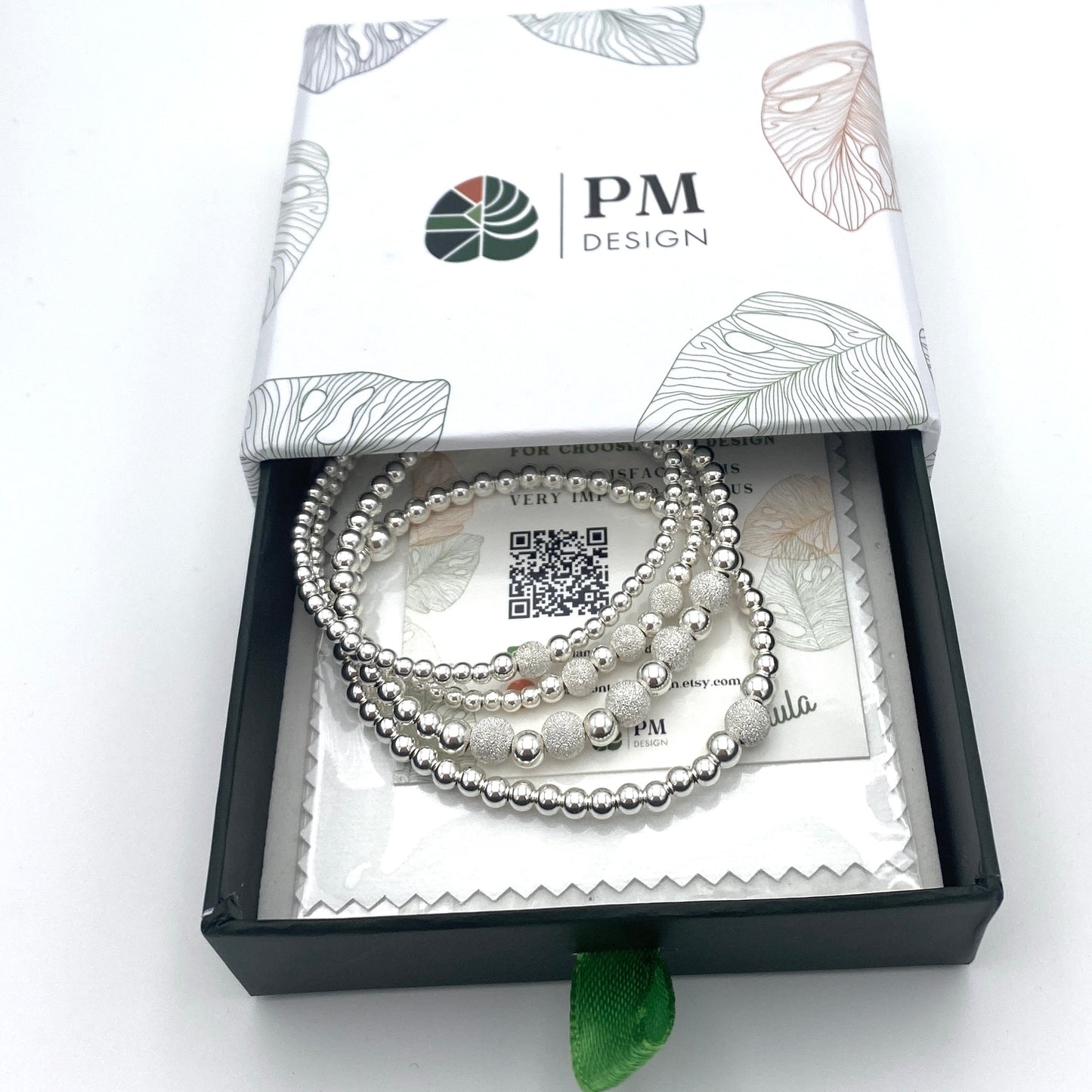 stardust silver stacking bracelet for women beaded stretchy sparkle jewelry bridesmaid gift