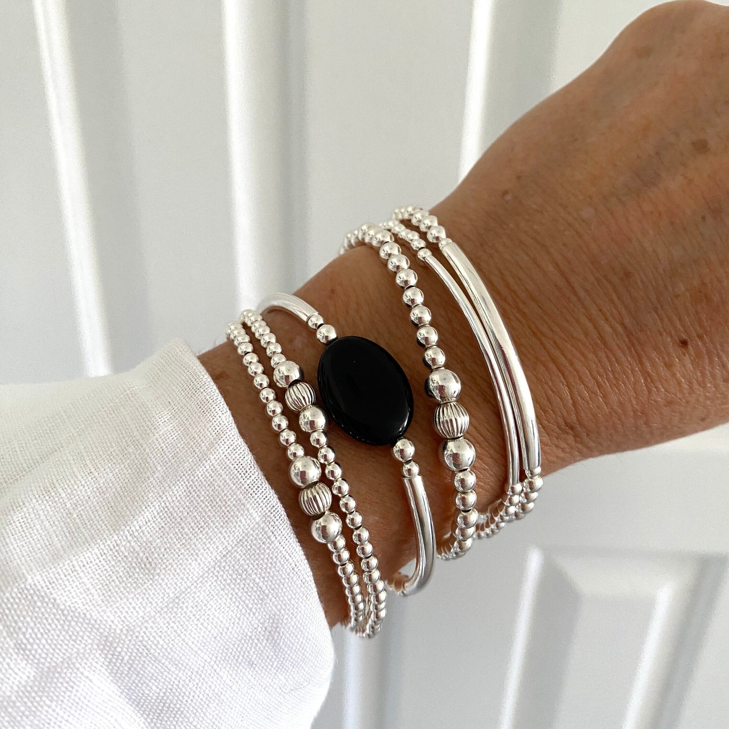 Dangling Onyx Silver Earrings Jewelry Gift Anniversary Silver Set Gift Onyx mother dayJewelry Earrings Gift for her