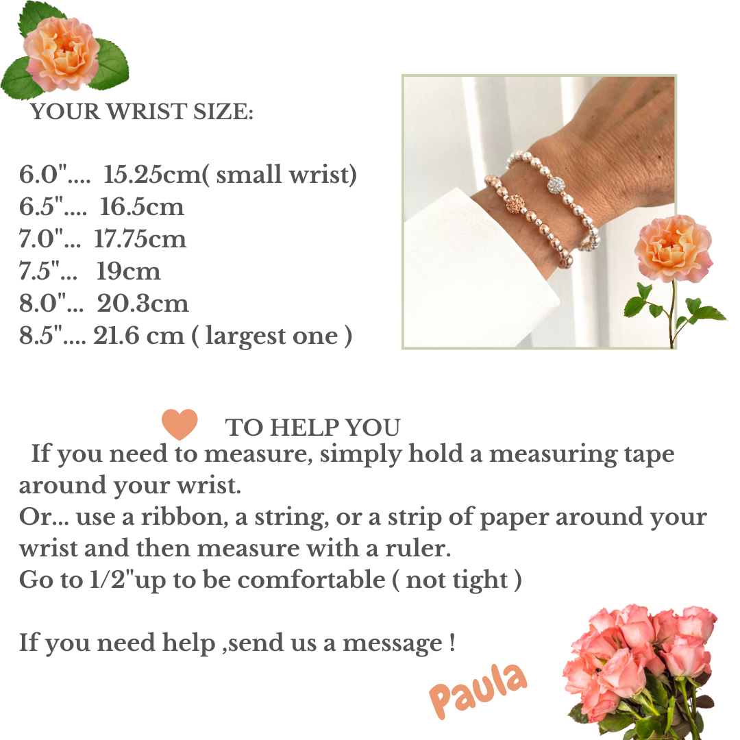 Silver rose mix gold filled Rhinestone Crystal Stretchy Stacked beaded Bracelet classic look jewelry gift