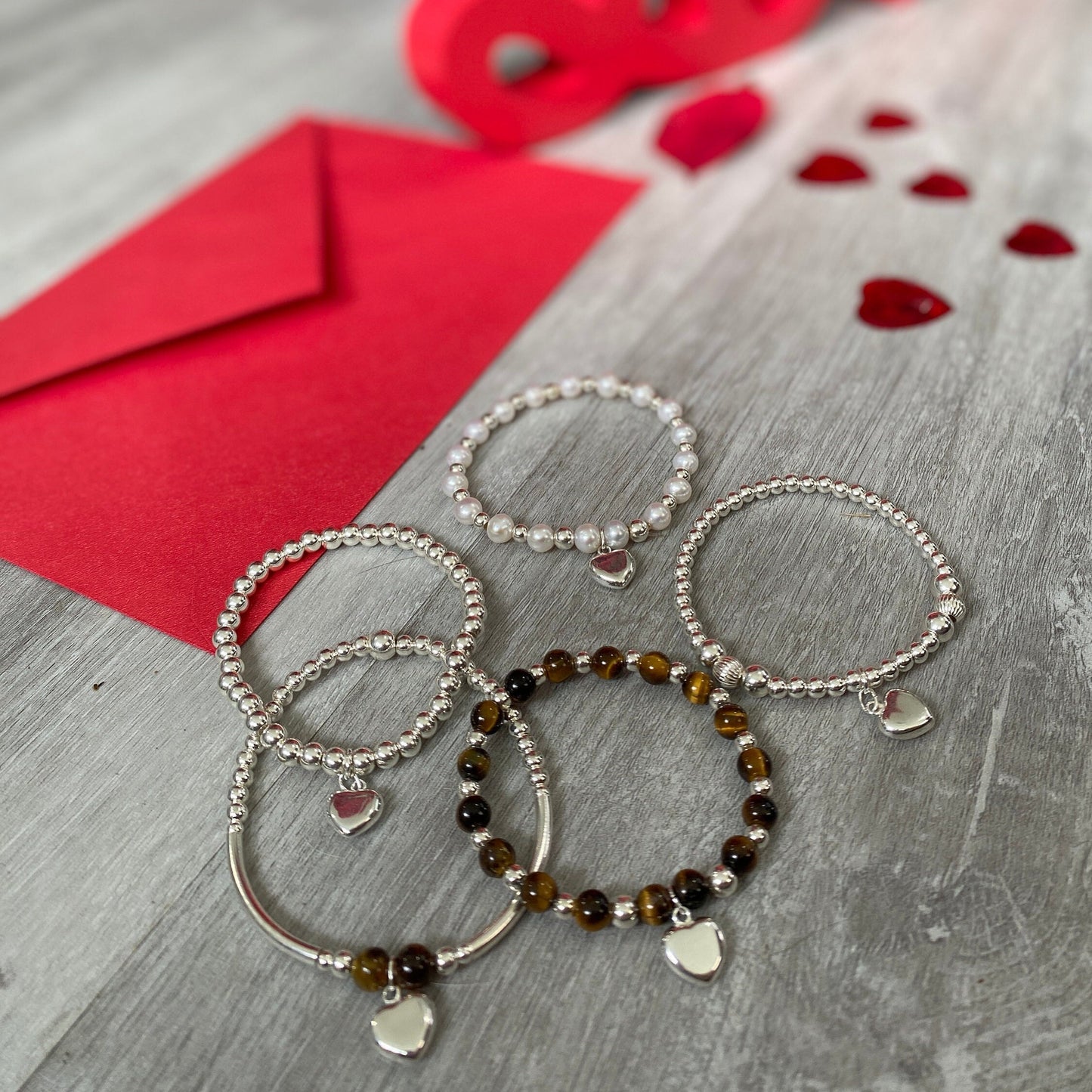 Sterling silver charm 5mm bead bracelet women optional personalized heart charm jewelry gift
