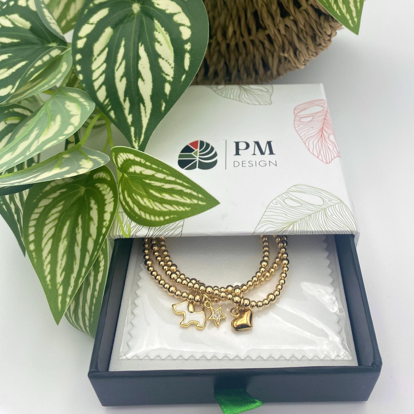 Dog Mom gold filled bracelet puppy love pet Mom gift your bright star dog charm heart dog star gold charm set dog charm Mother Day gift