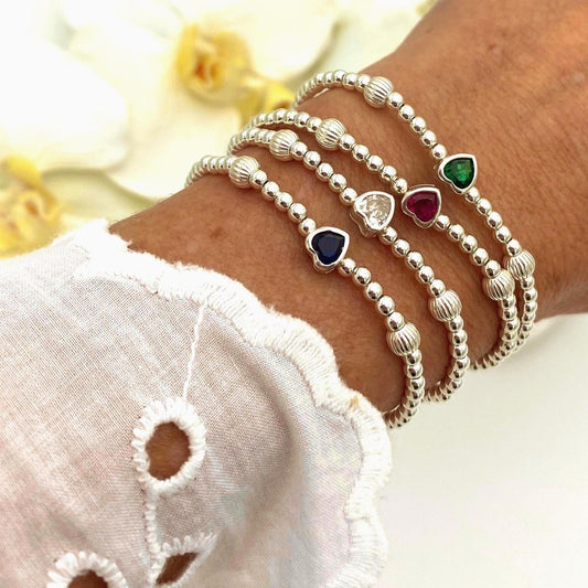 Sterling silver crystal heart color women meaning bracelet wedding love gift bridesmaid accessory jewelry Mom lovely crystal elegant gift