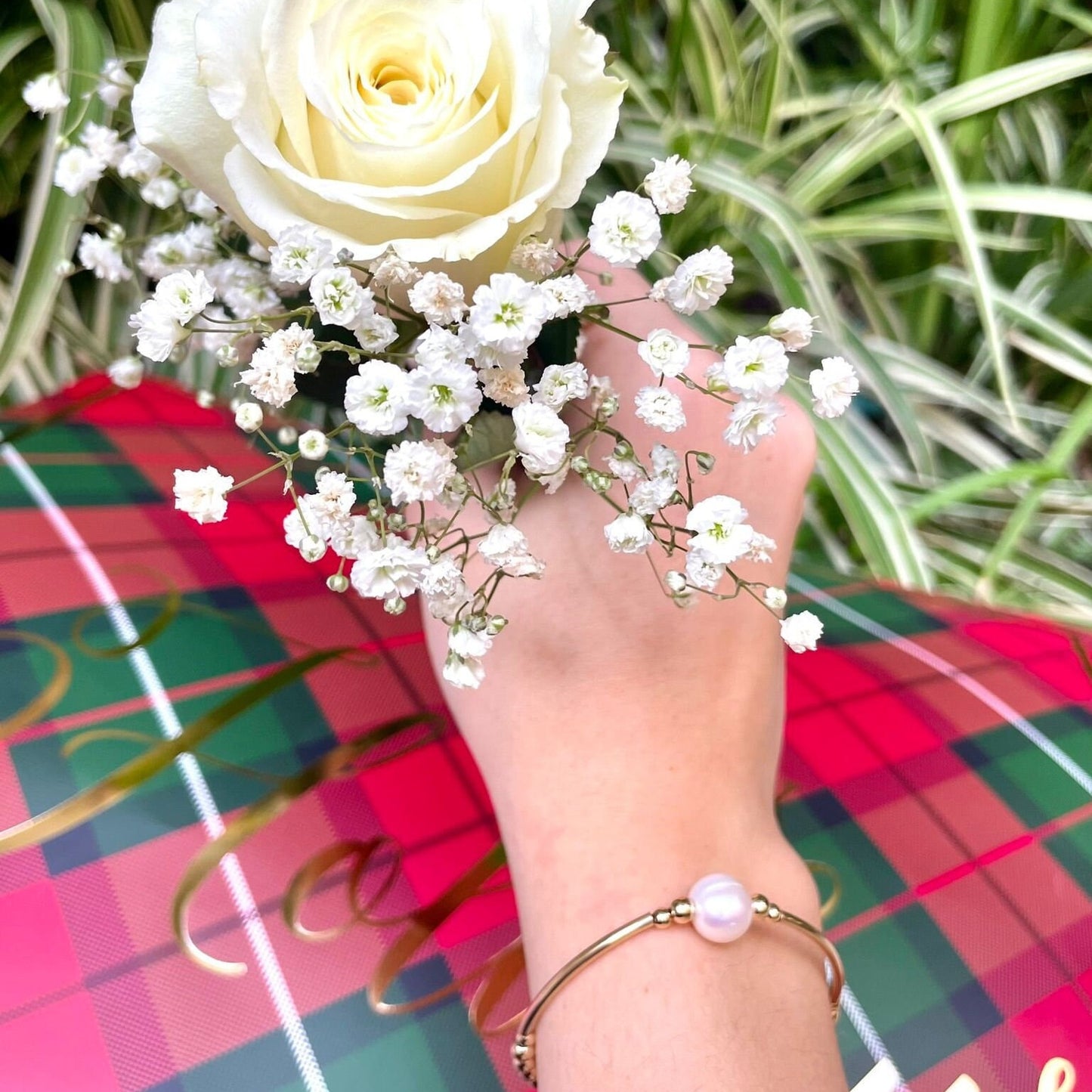 Gold filled pearls earrings bracelet classic accessory women gift stretchy jewelry anniversary present