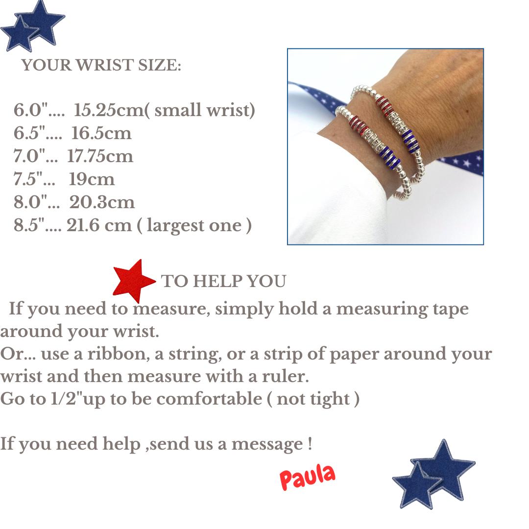 4th of July crystal bracelet USA flag red white blue jewelry gift