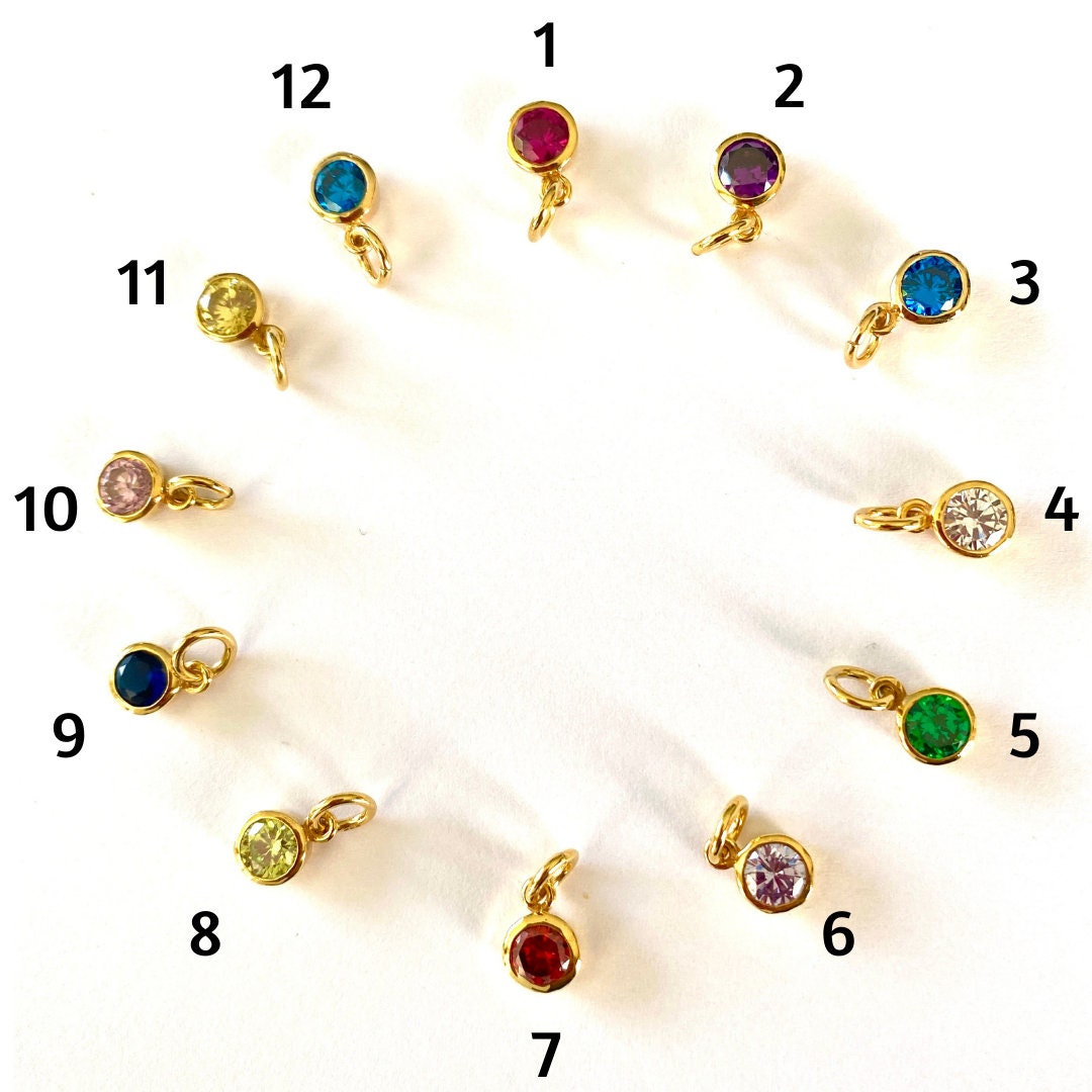 Gold birthstone earrings personalized jewelry gift for mom or her