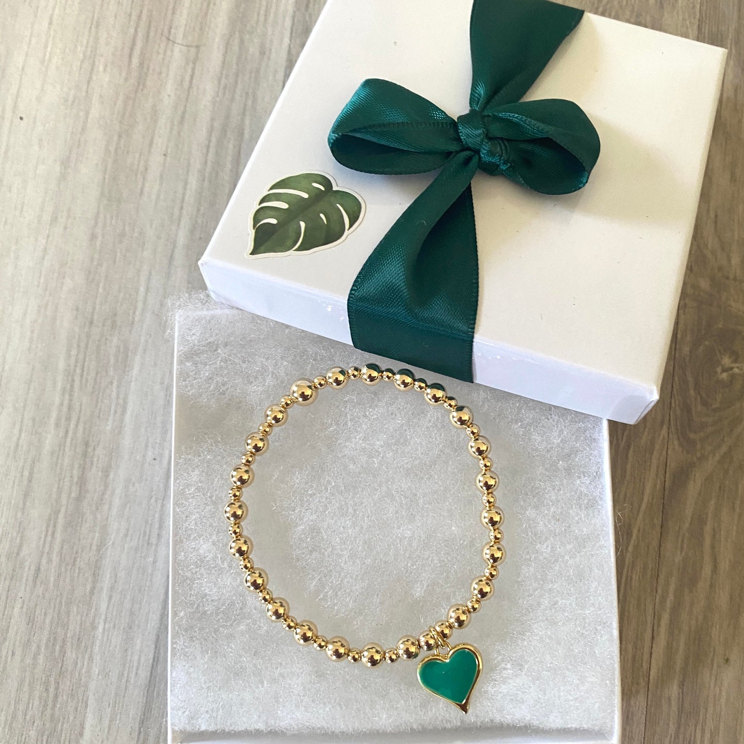 Gold red green charm bracelet women gold heart jewelry personalized heart charm bracelet gold mother gift idea charm jewelry gift for her