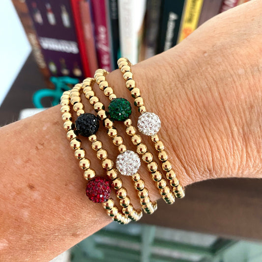 Gold filled rhinestone bracelet stretchy beaded women Jewelry different crystal colors to choose gift