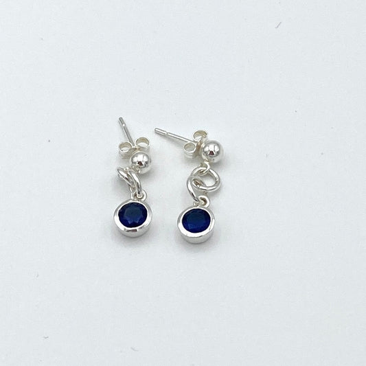 Custom sterling silver birthstone stud earrings personalized crystal charm life moment jewelry gift