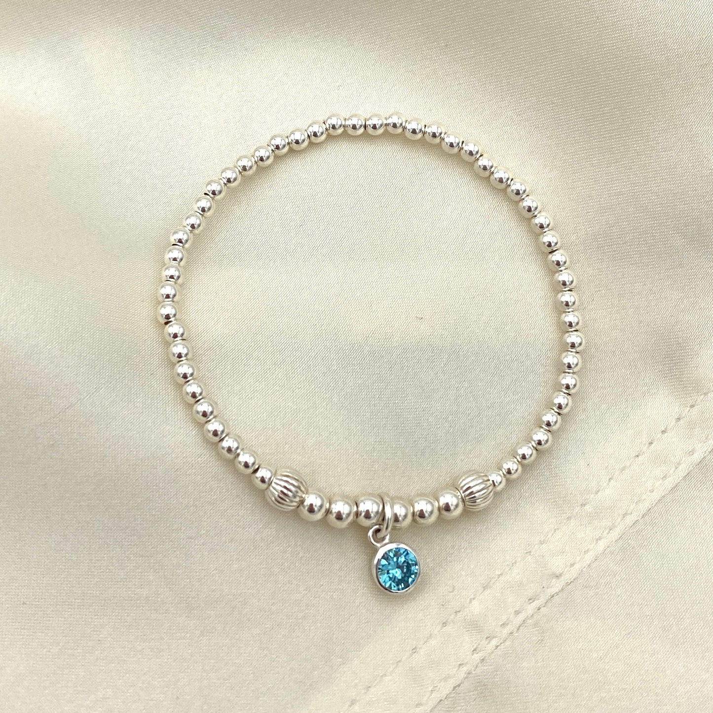 Personalized sterling silver birthstone charm bracelet Crystal Charm meaning Jewelry life moment gift