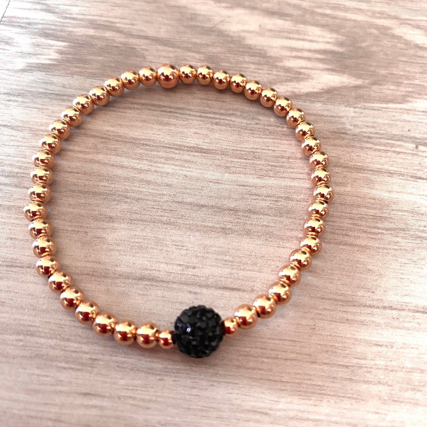 Elegant Rose Gold Crystal Stretch Bracelet Gift for Her