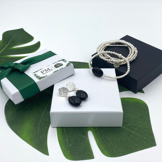 Dangling Onyx Silver Earrings  Jewelry Gift Anniversary Silver Set Gift Onyx mother dayJewelry Earrings Gift for her