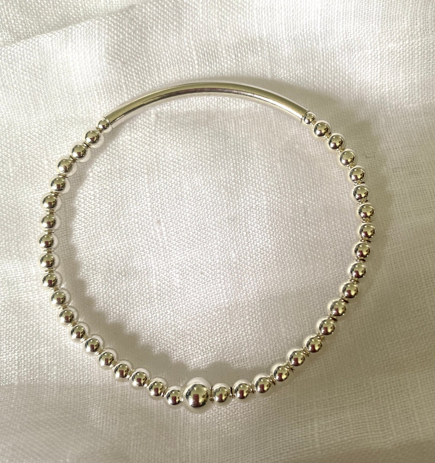 Turquoise and sterling silver beaded set women stretchy bracelet stack anniversary jewelry gift