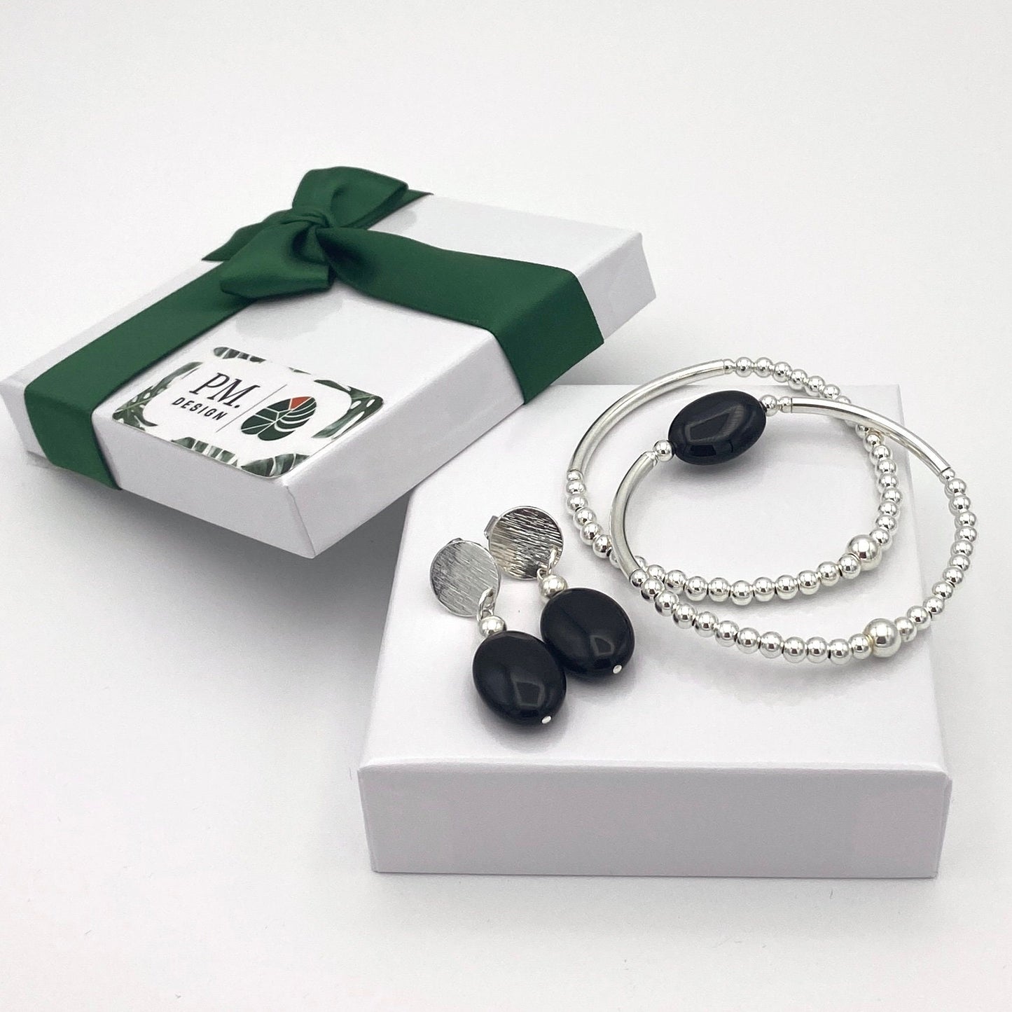 Dangling Onyx Silver Earrings  Jewelry Gift Anniversary Silver Set Gift Onyx mother dayJewelry Earrings Gift for her