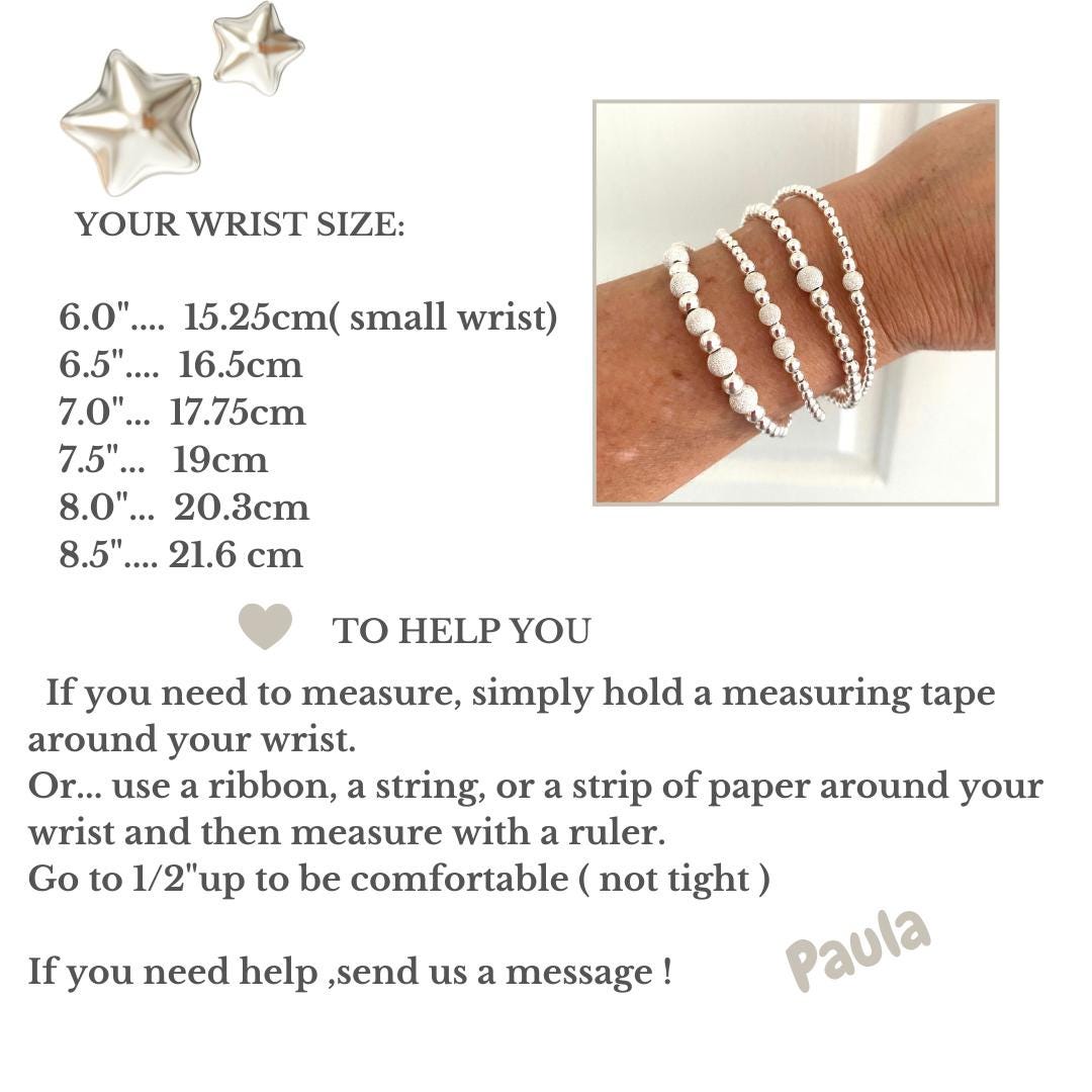 stardust silver stacking bracelet for women beaded stretchy sparkle jewelry bridesmaid gift