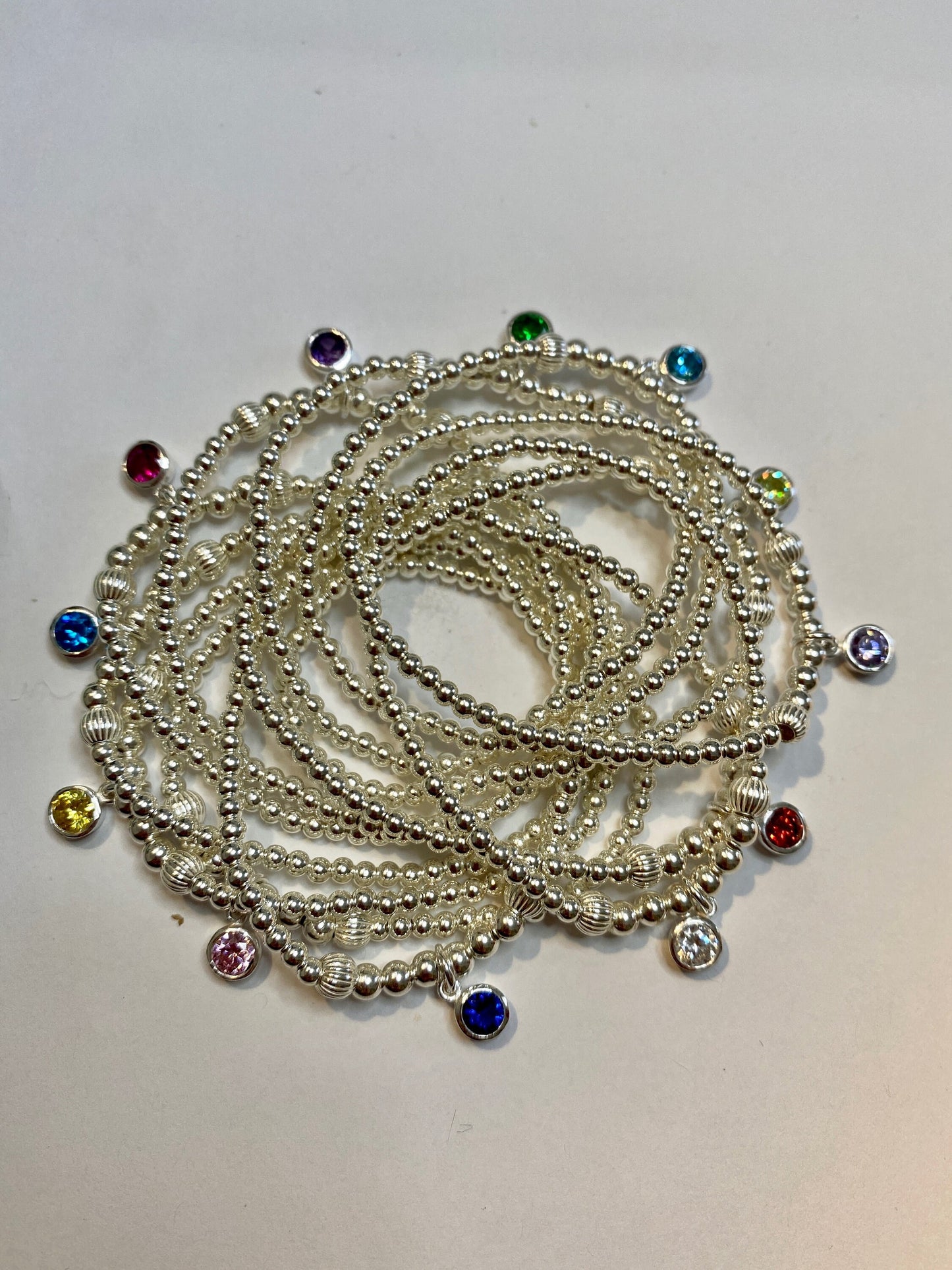 Custom sterling silver birthstone stud earrings personalized crystal charm life moment jewelry gift