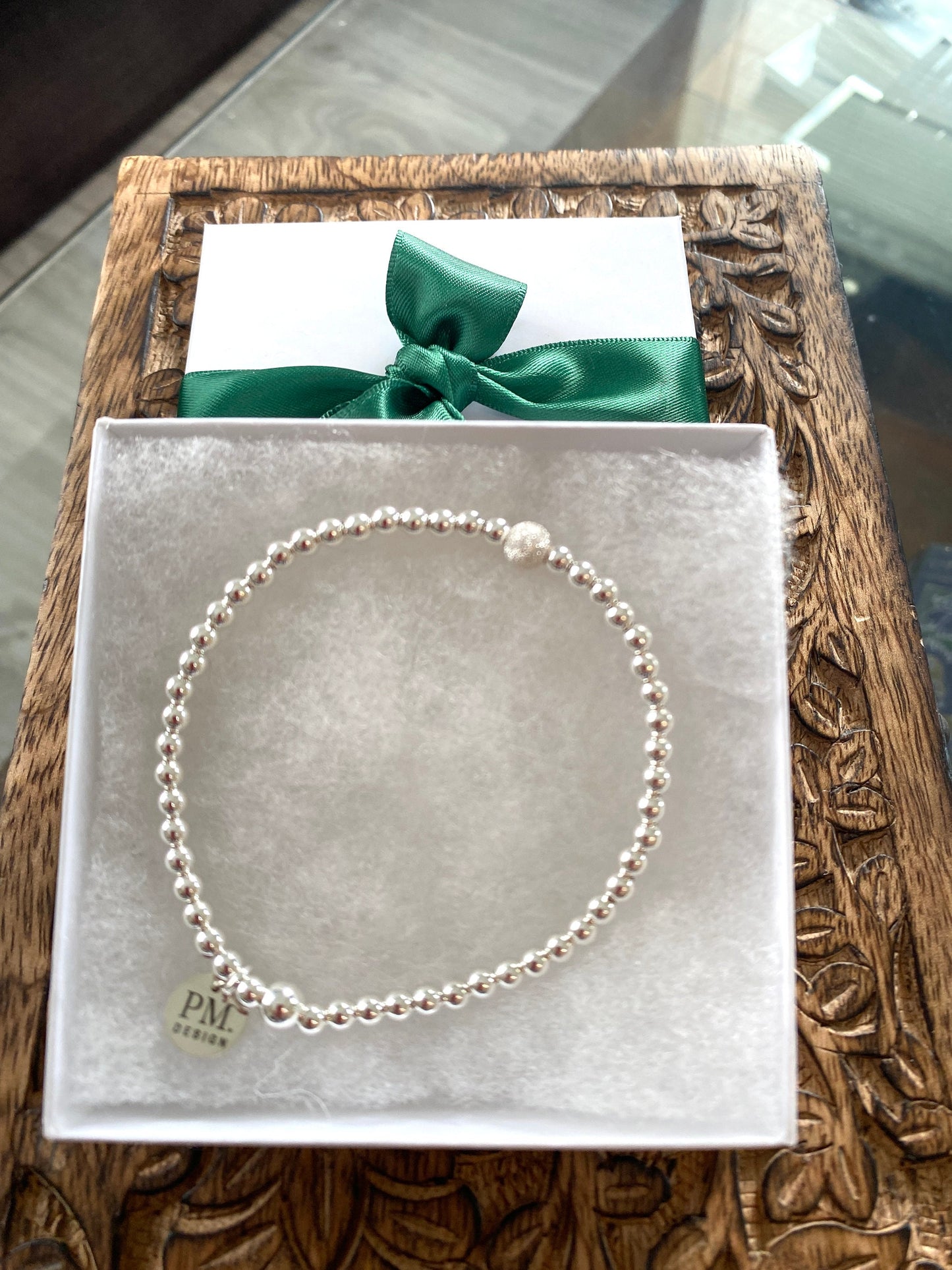 Sterling Silver Blue Gemstone Bracelet Set with Tiger Eye and Stardust Beads