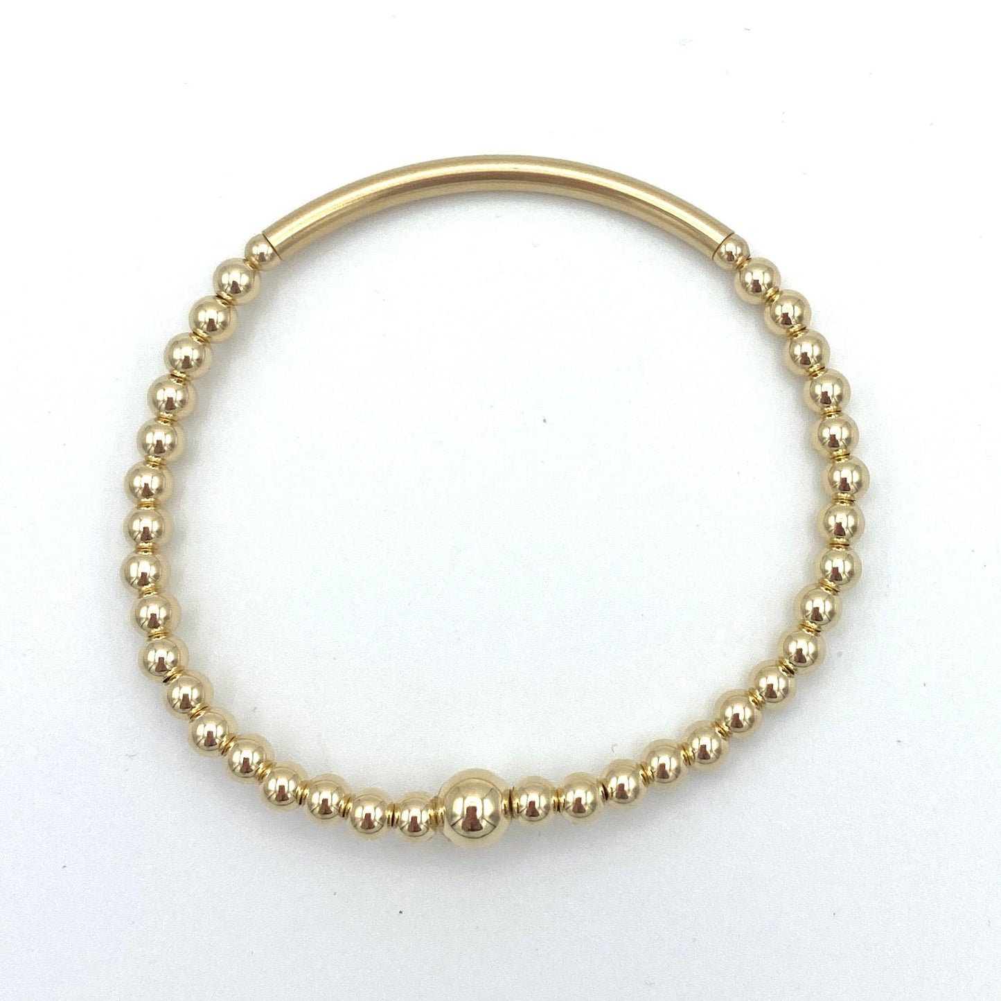 Gold filled beaded bracelet women stacking jewelry gift classic handmade minimalist gift