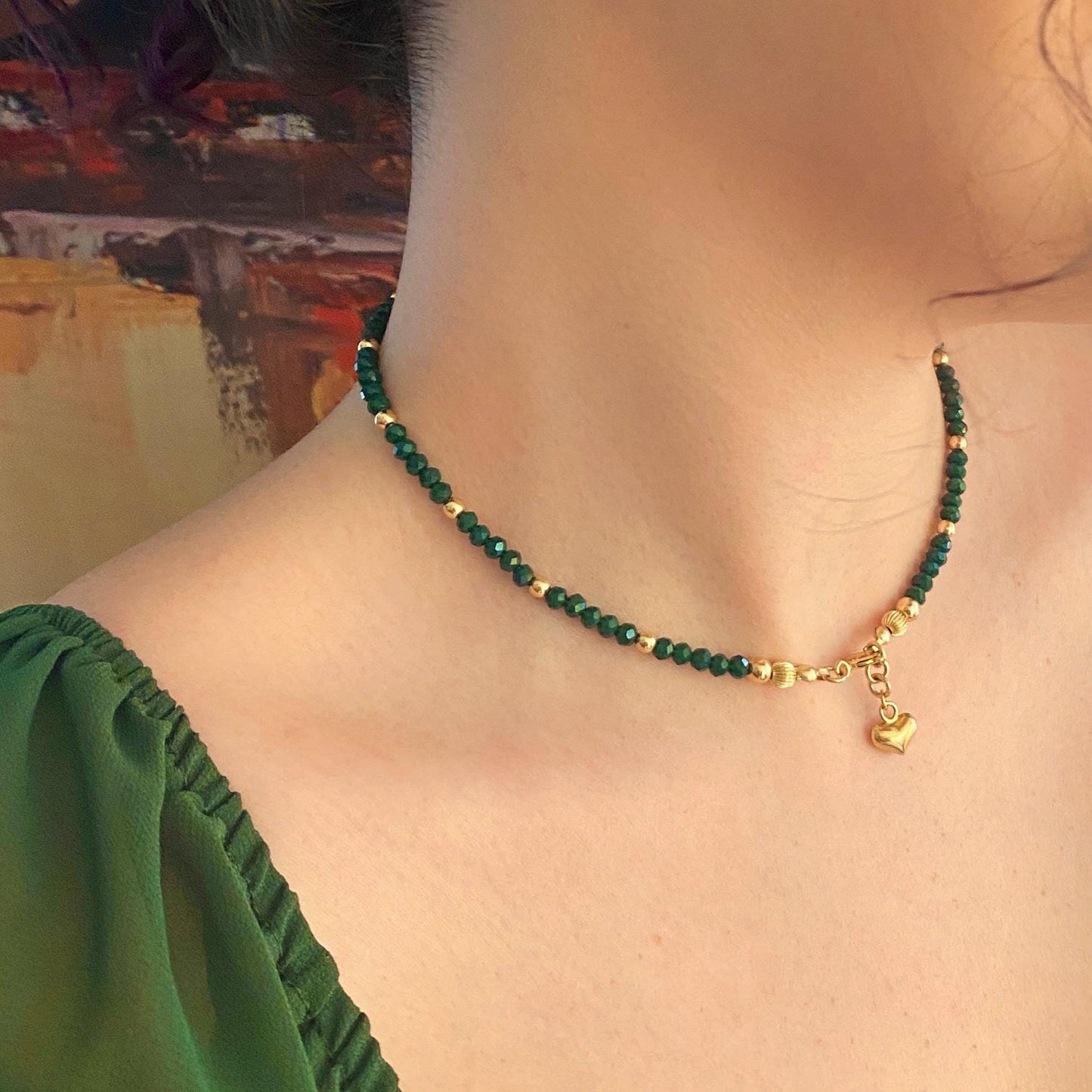 Crystal Gold Filled Necklace Elegant Gold Jewelry Gift for Her