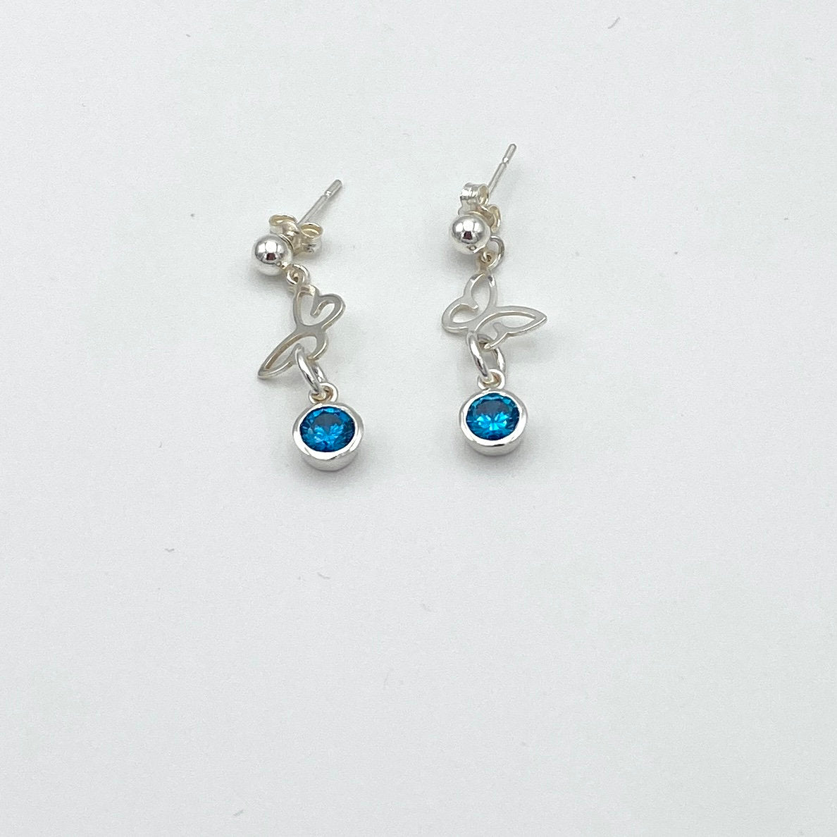 Custom sterling silver birthstone stud earrings personalized crystal charm life moment jewelry gift