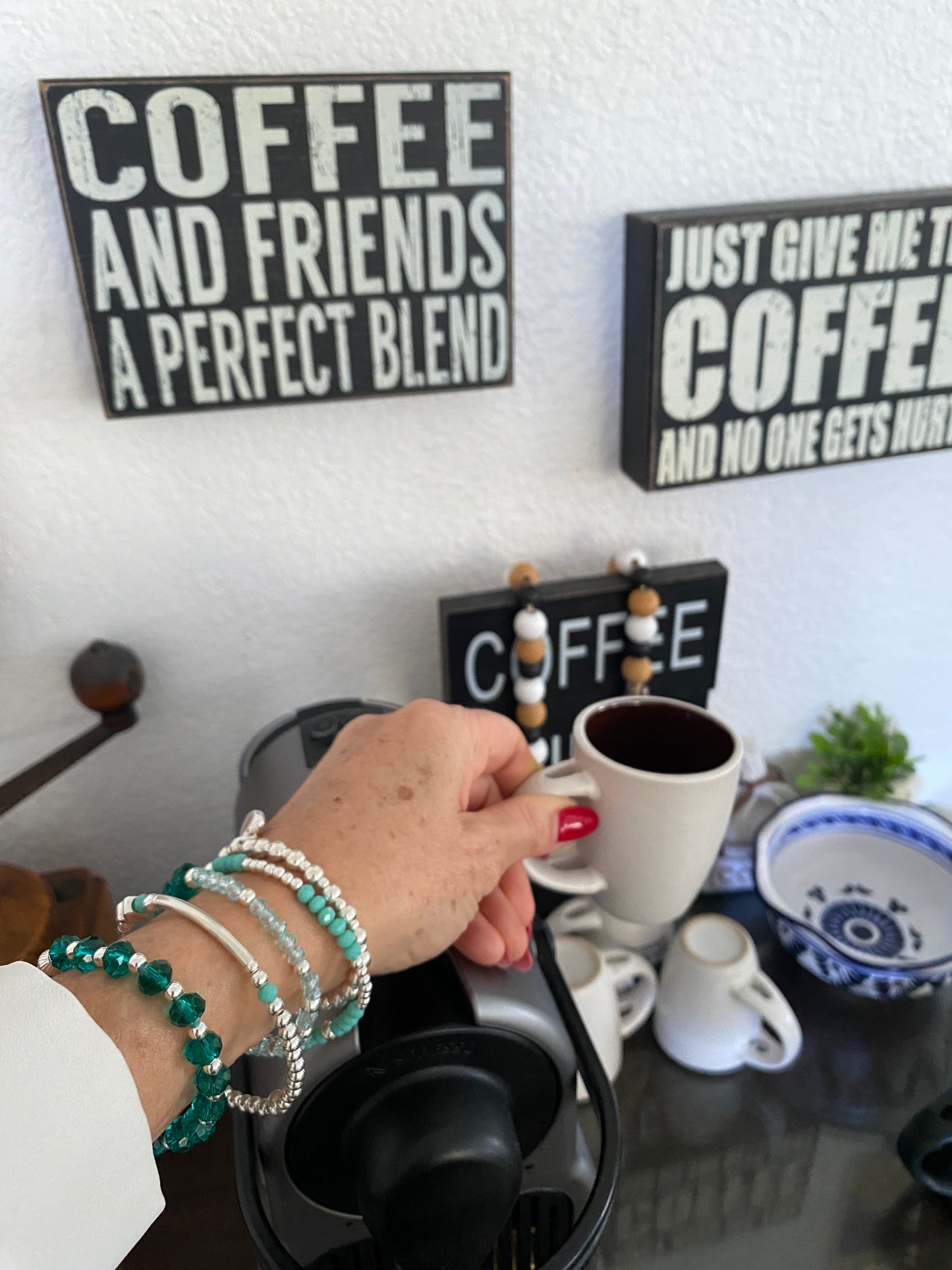 Sterling silver blue green crystal stacking bracelet personalized charm stretchy jewelry women gift