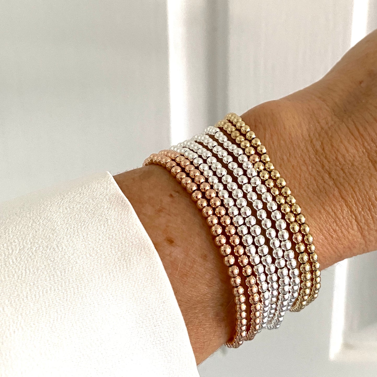 Classic Beaded Bracelet- Sterling Silver • Gold Filled • Rose Gold Filled