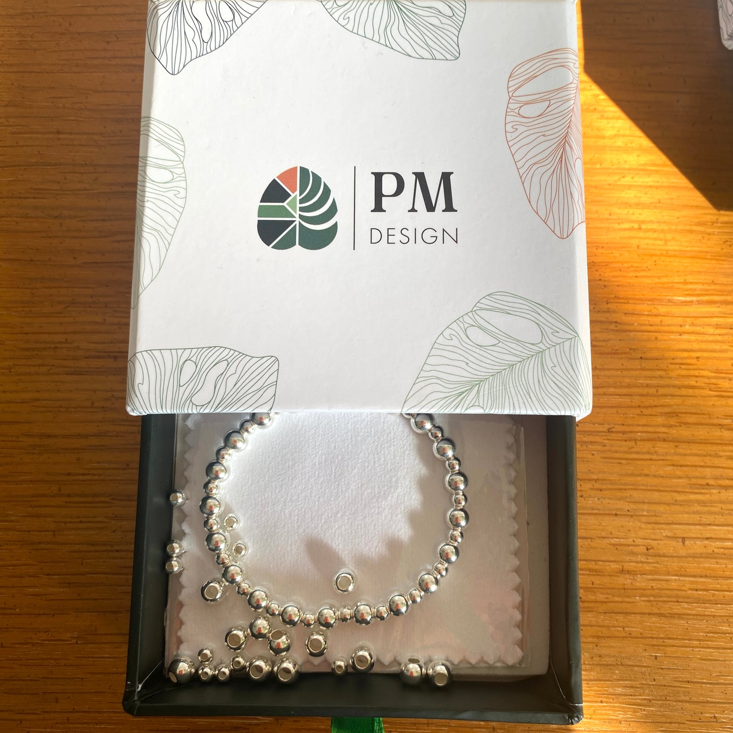 Sterling silver 6&4 beads women stacking bracelet mix 2 sizes stretchy jewelry gift