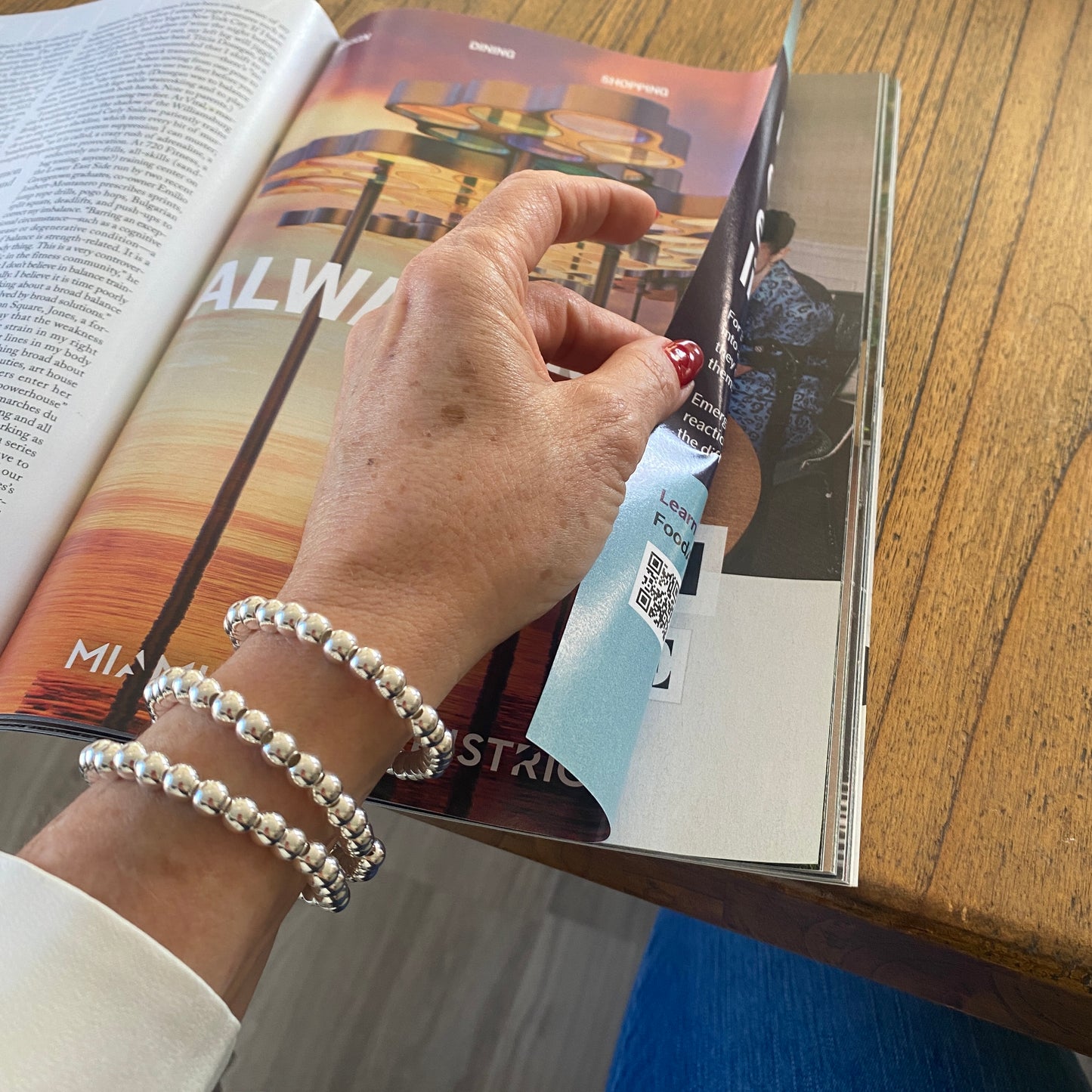 Sterling silver 6mm beaded bracelet stretchy stacking jewelry optional heart charm