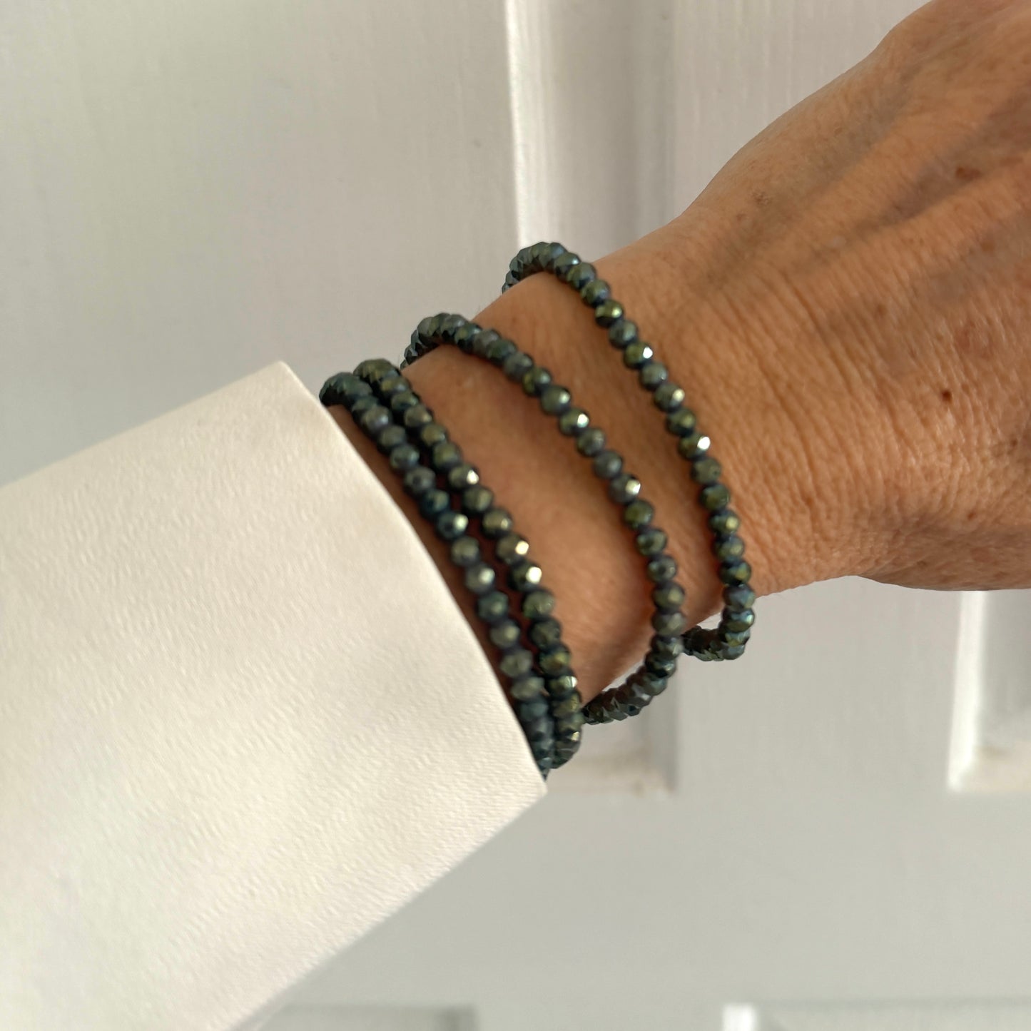 Crystal beaded bracelet -custom color options