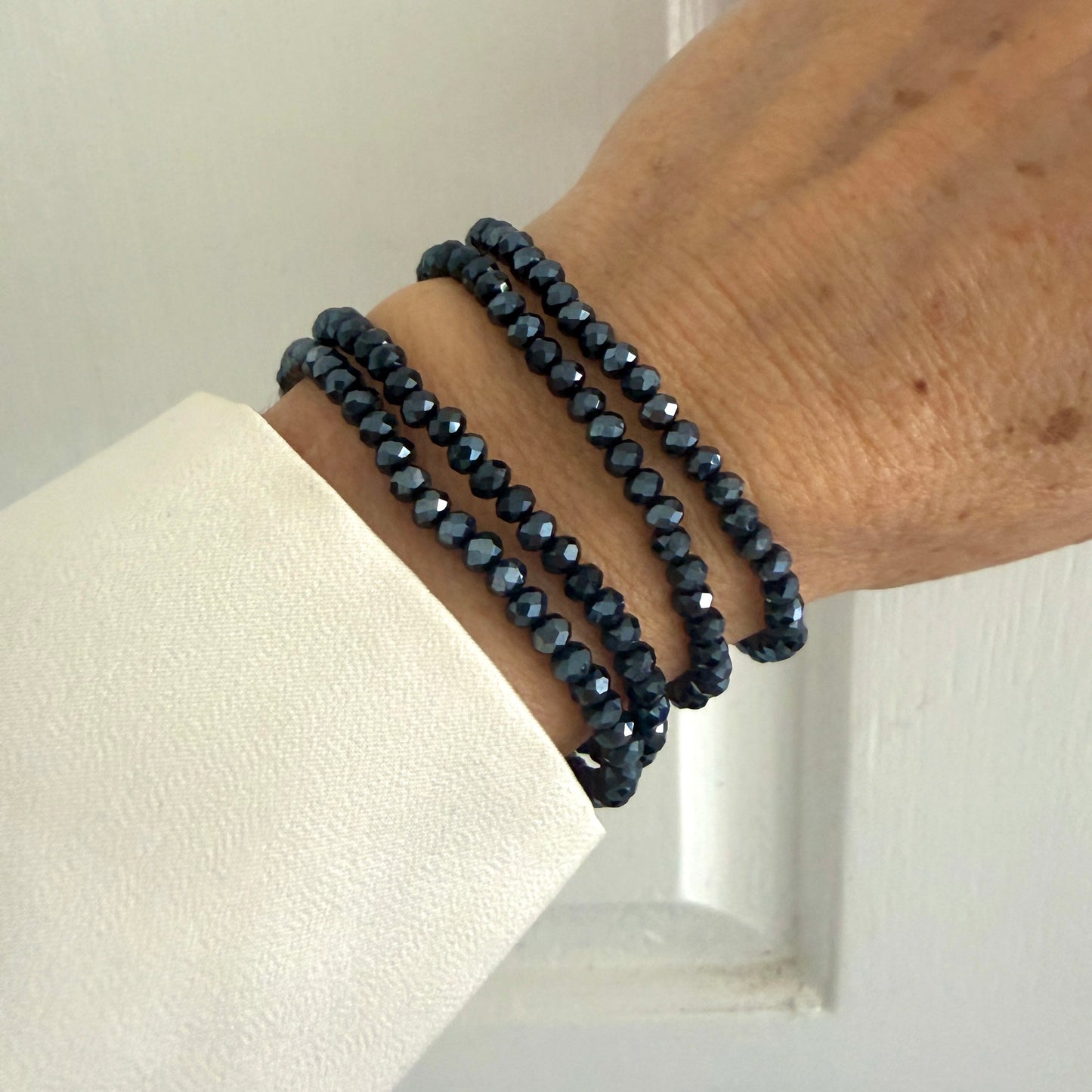 Crystal beaded bracelet -custom color options