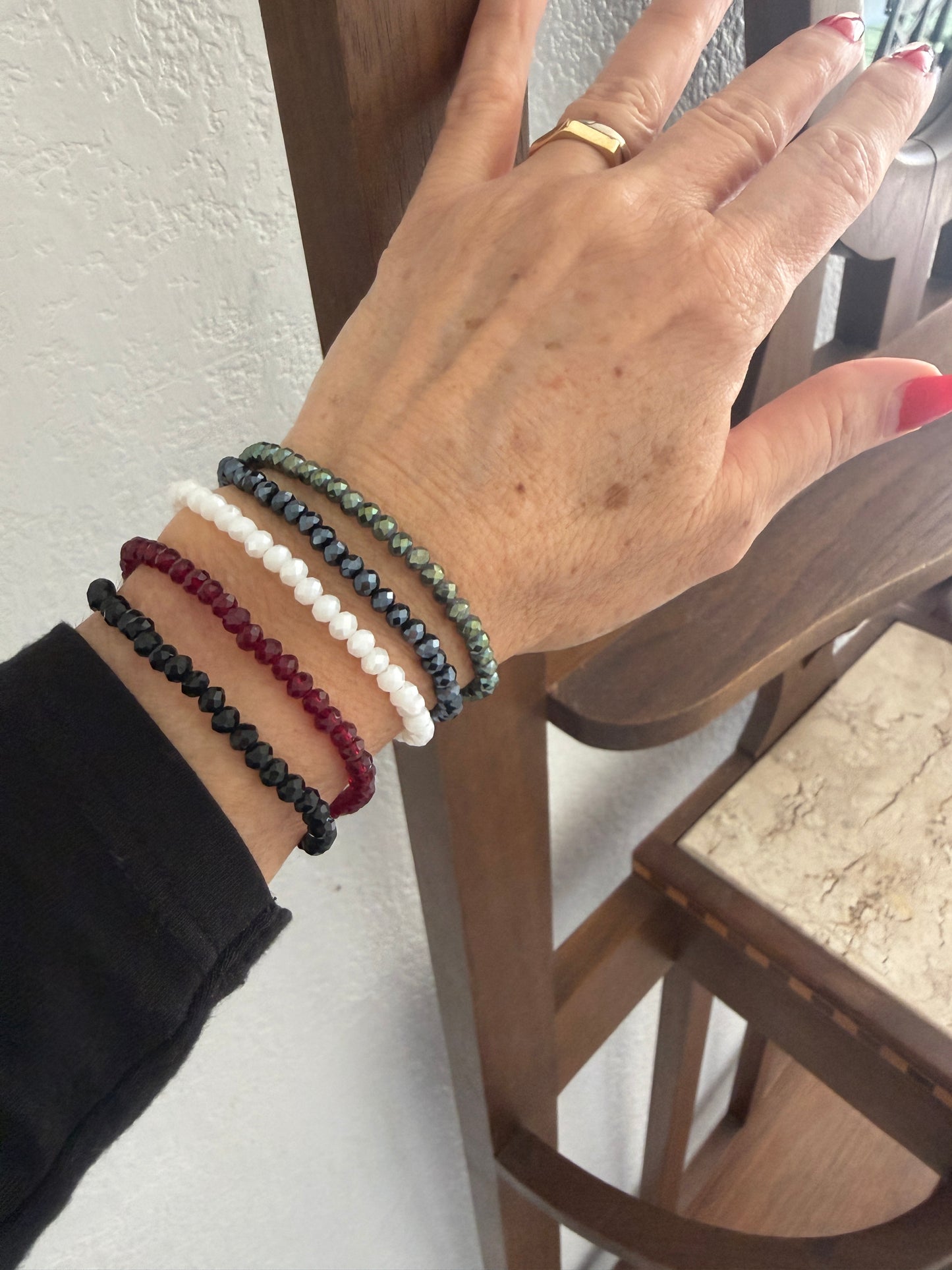 Crystal beaded bracelet -custom color options