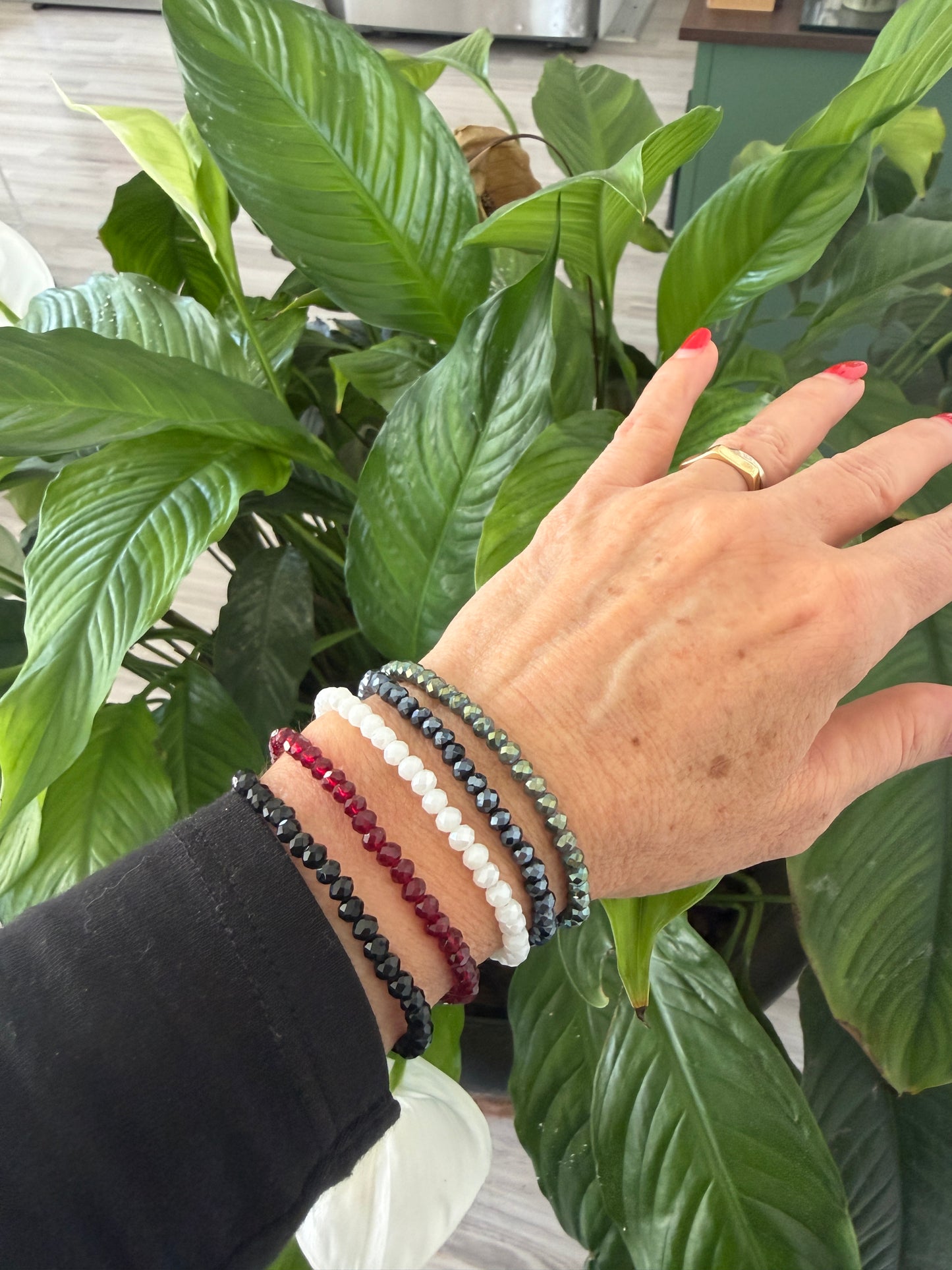 Crystal beaded bracelet -custom color options