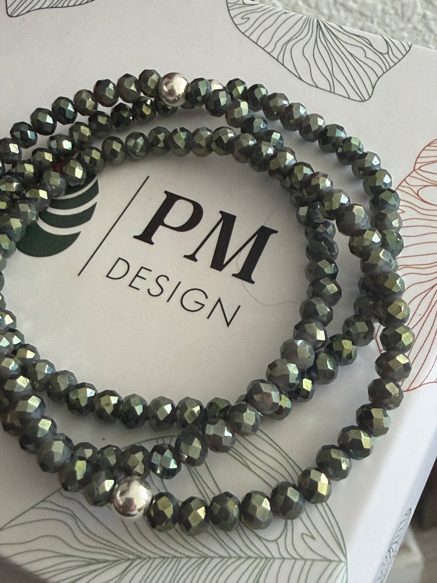 Crystal beaded bracelet -custom color options