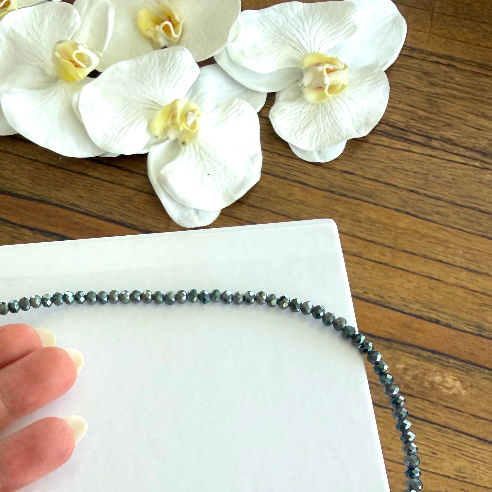 Long Necklace Crystal with Freshwater Pearls