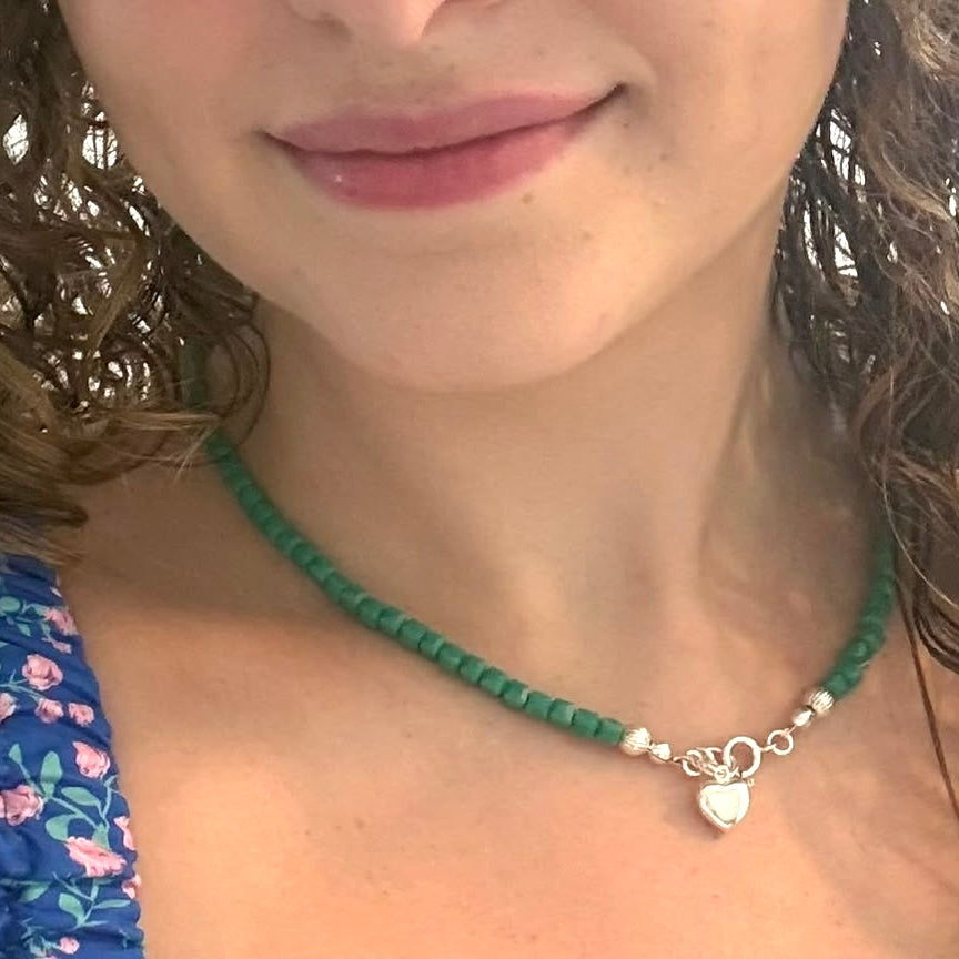 Green Crystal Necklace and Bracelet Set