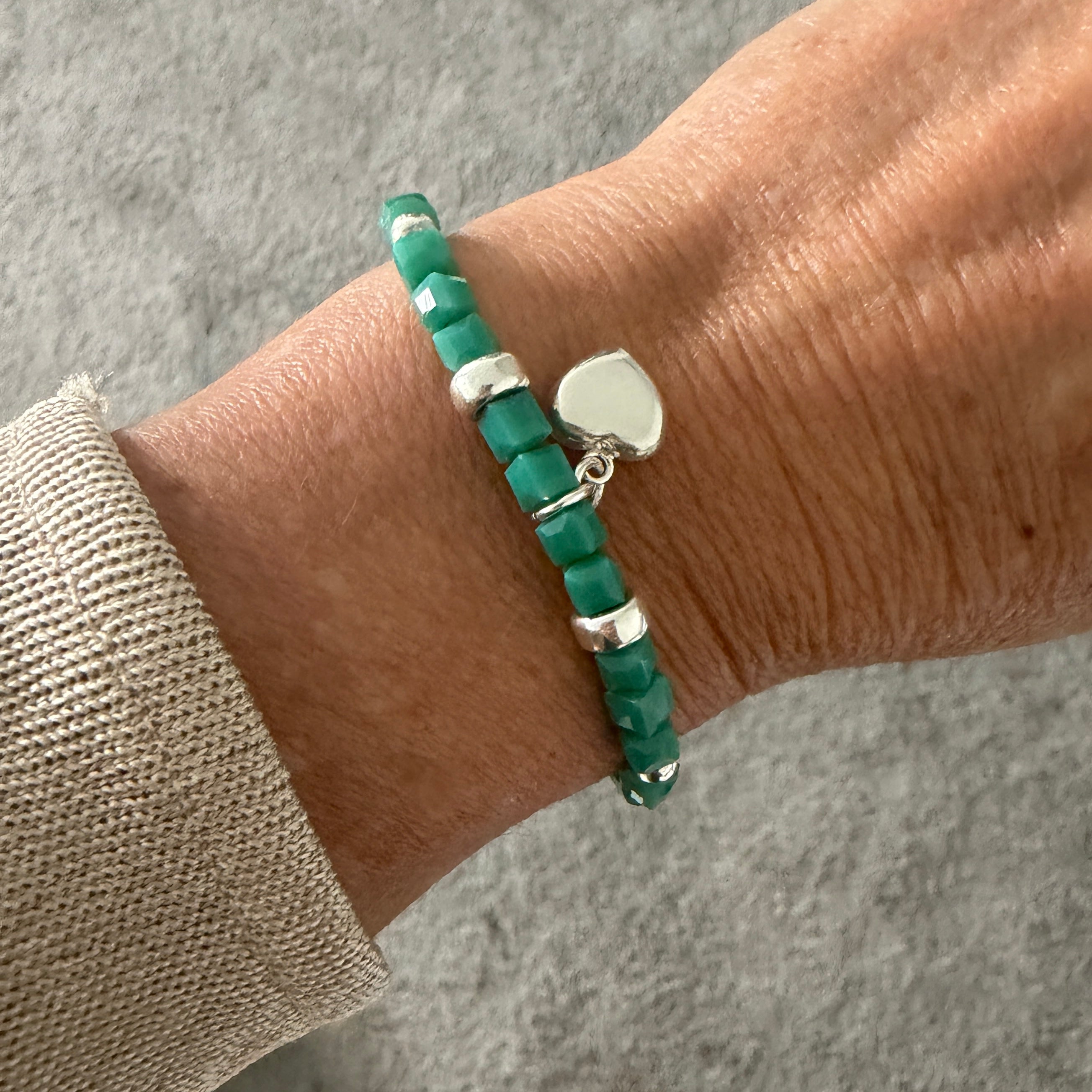 Green Crystal Necklace and Bracelet Set