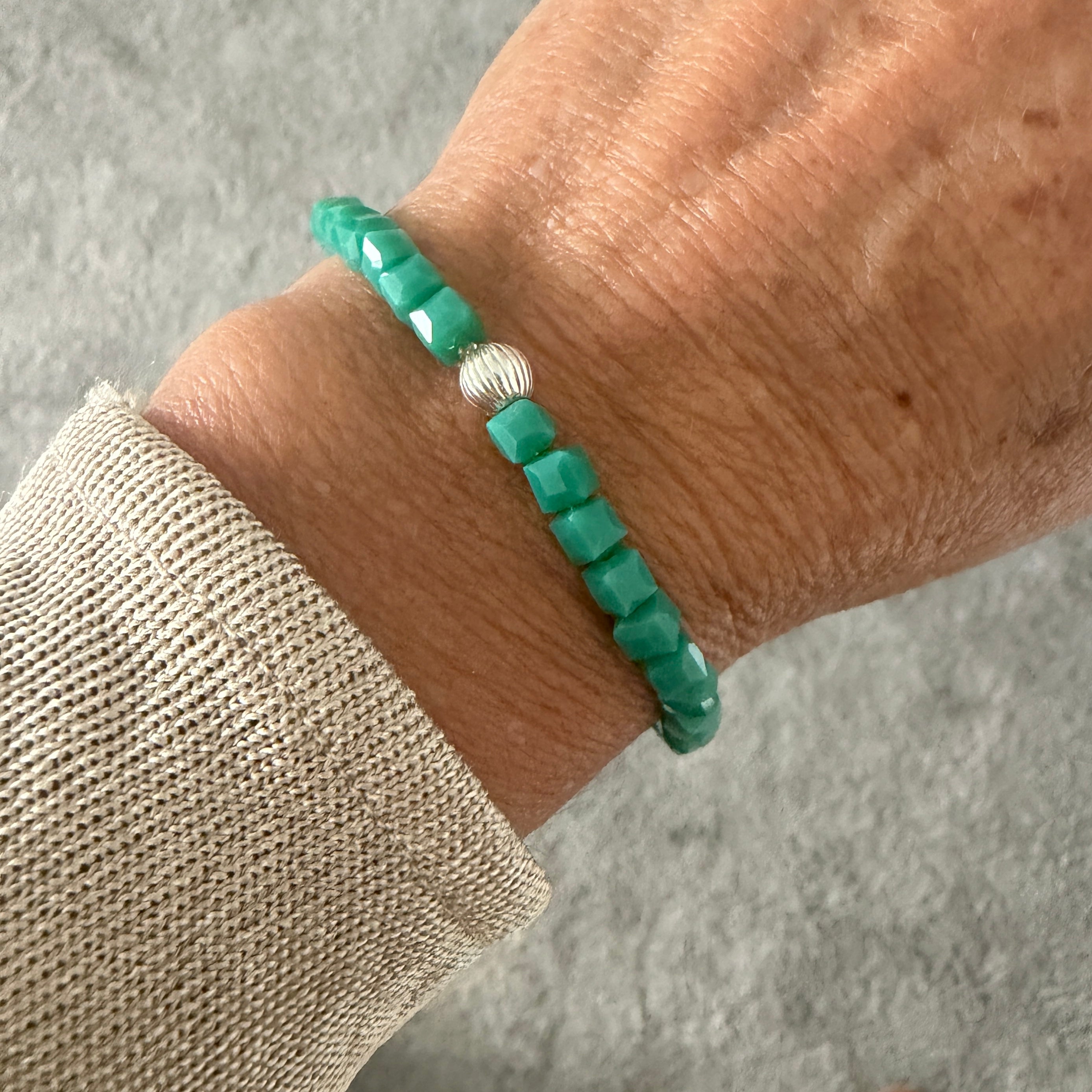 Green Crystal Necklace and Bracelet Set