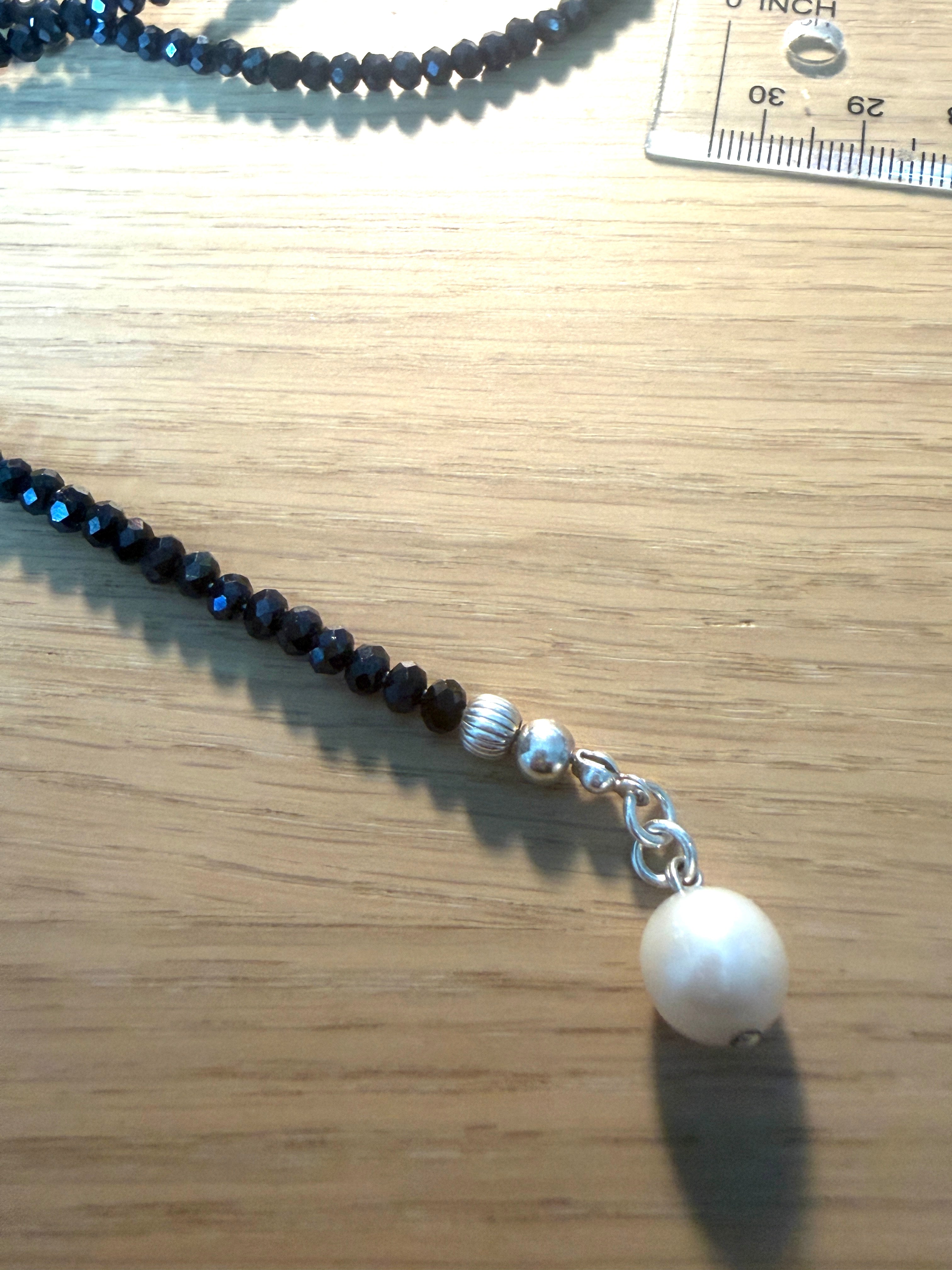 Long Necklace Crystal with Freshwater Pearls