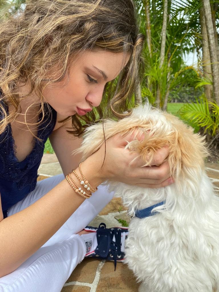 Gold filled pearl bracelet rose gold jewelry gift for her stackable elegant set