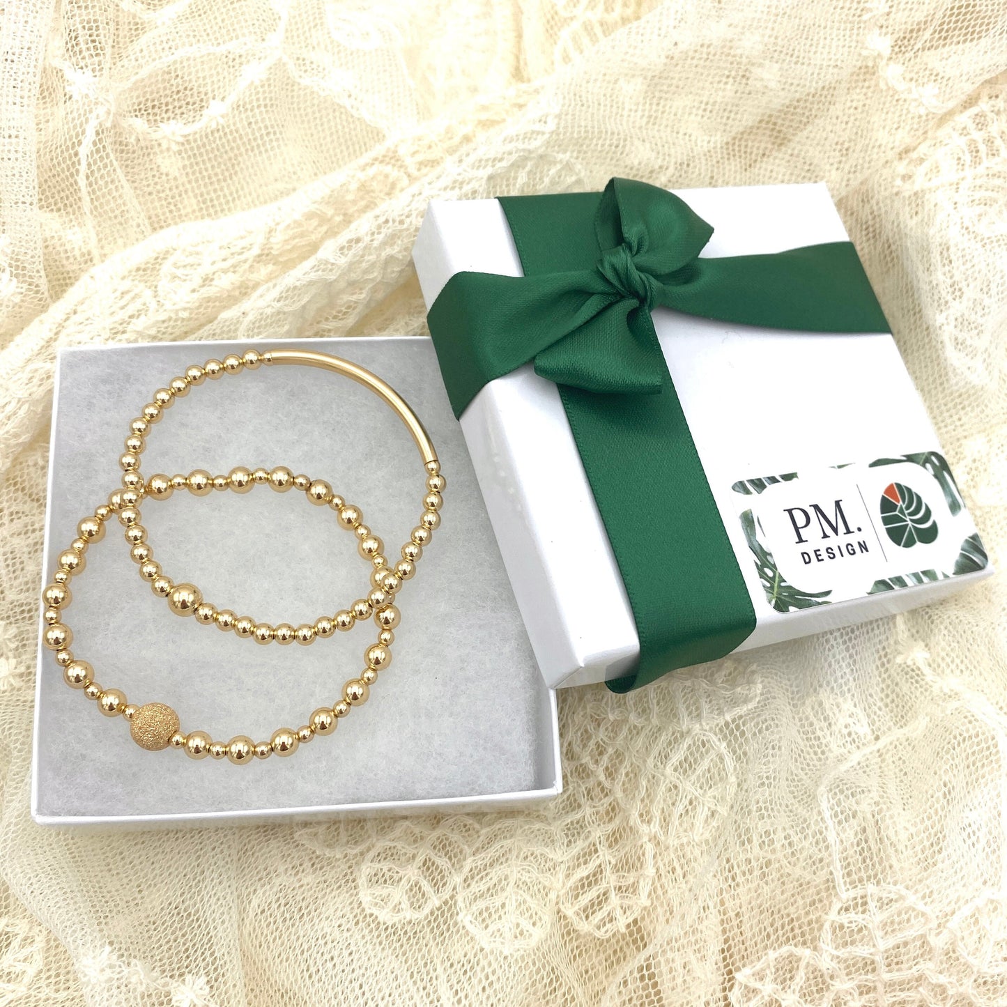 Gold filled beaded bracelet women stacking jewelry gift classic handmade minimalist gift