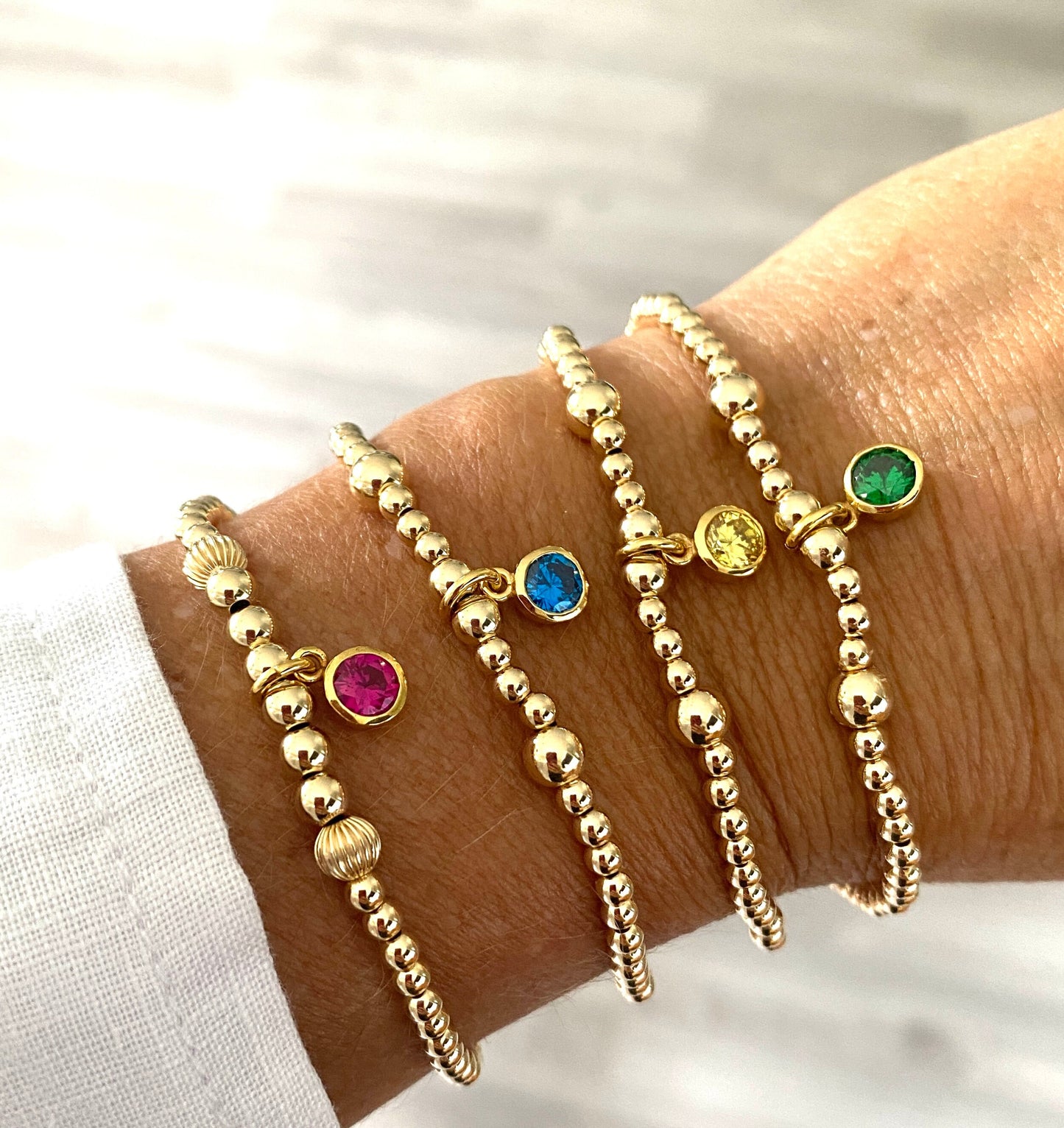 Gold filled Pearl beaded bracelet women personalized jewelry gift wedding handmade accessory set