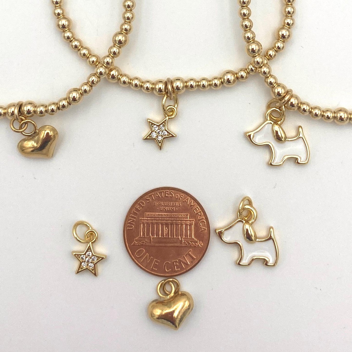 Dog Mom gold filled bracelet puppy love pet Mom gift your bright star dog charm heart dog star gold charm set dog charm Mother Day gift