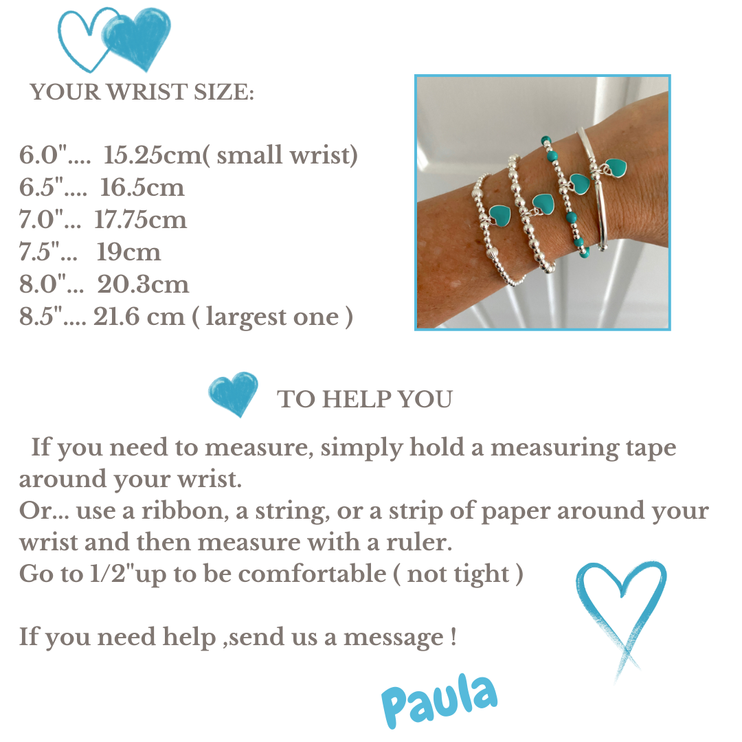 Sterling silver blue heart bracelet and earrings set personalized friendship women jewelry