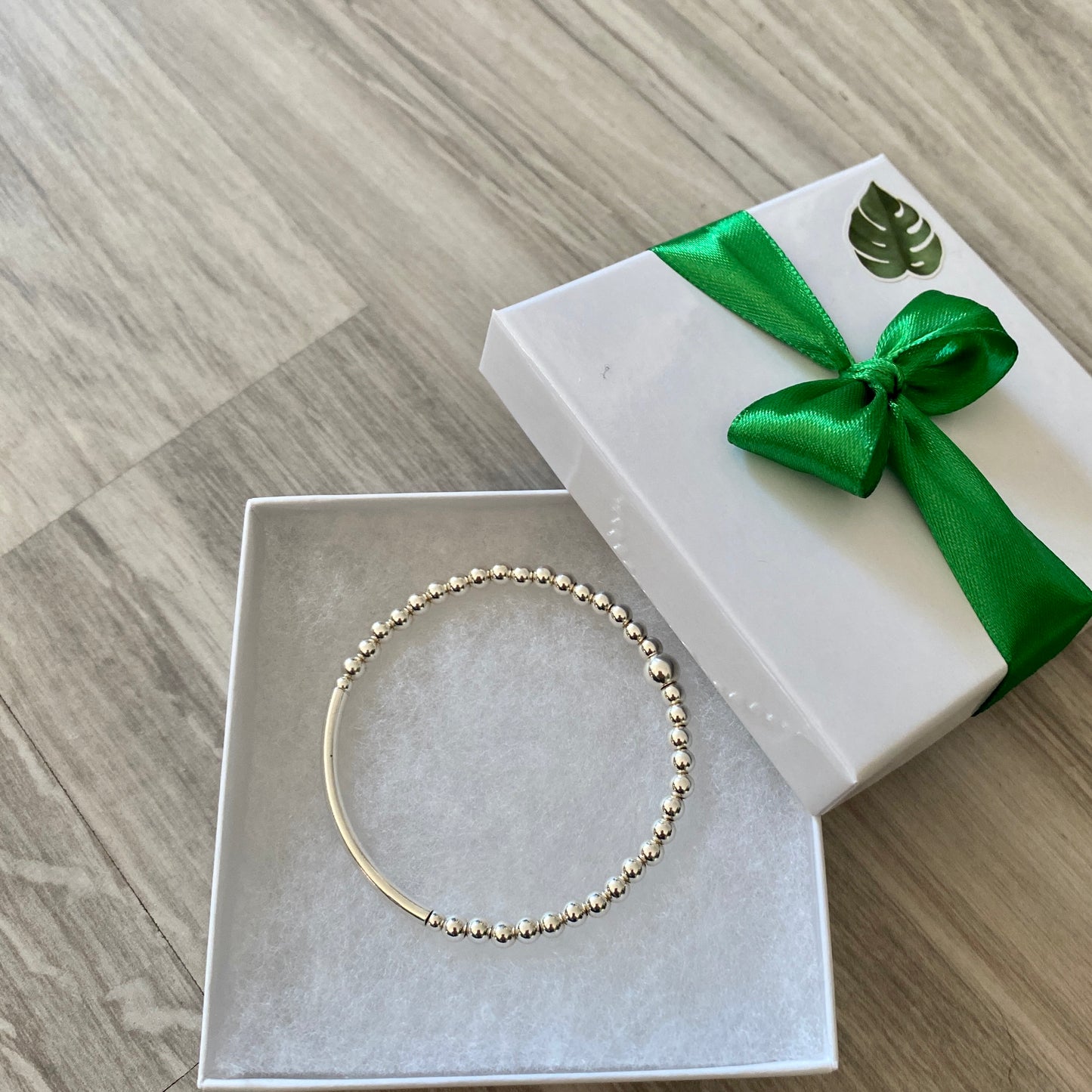 Sterling silver mother of pearls and blue stone bracelet gift for her