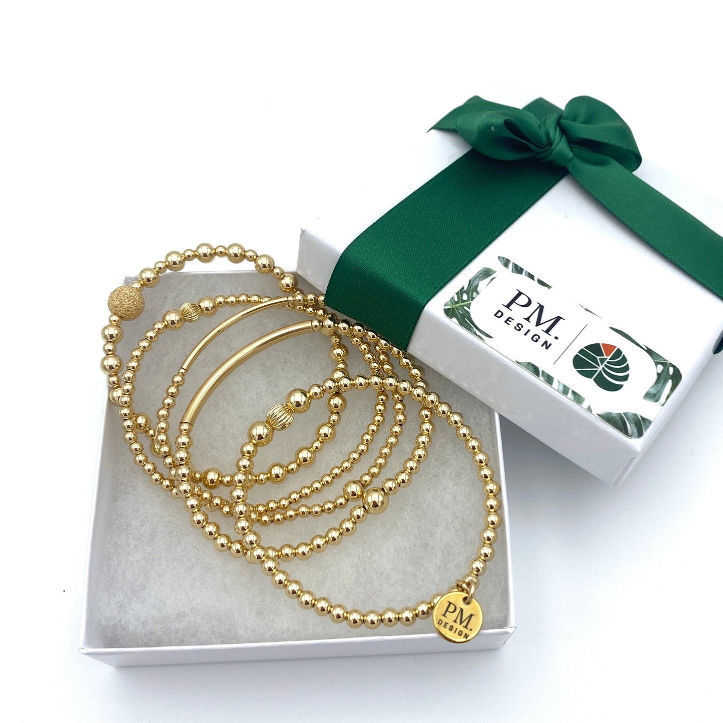 Gold filled beaded bracelet women stacking jewelry gift classic handmade minimalist gift