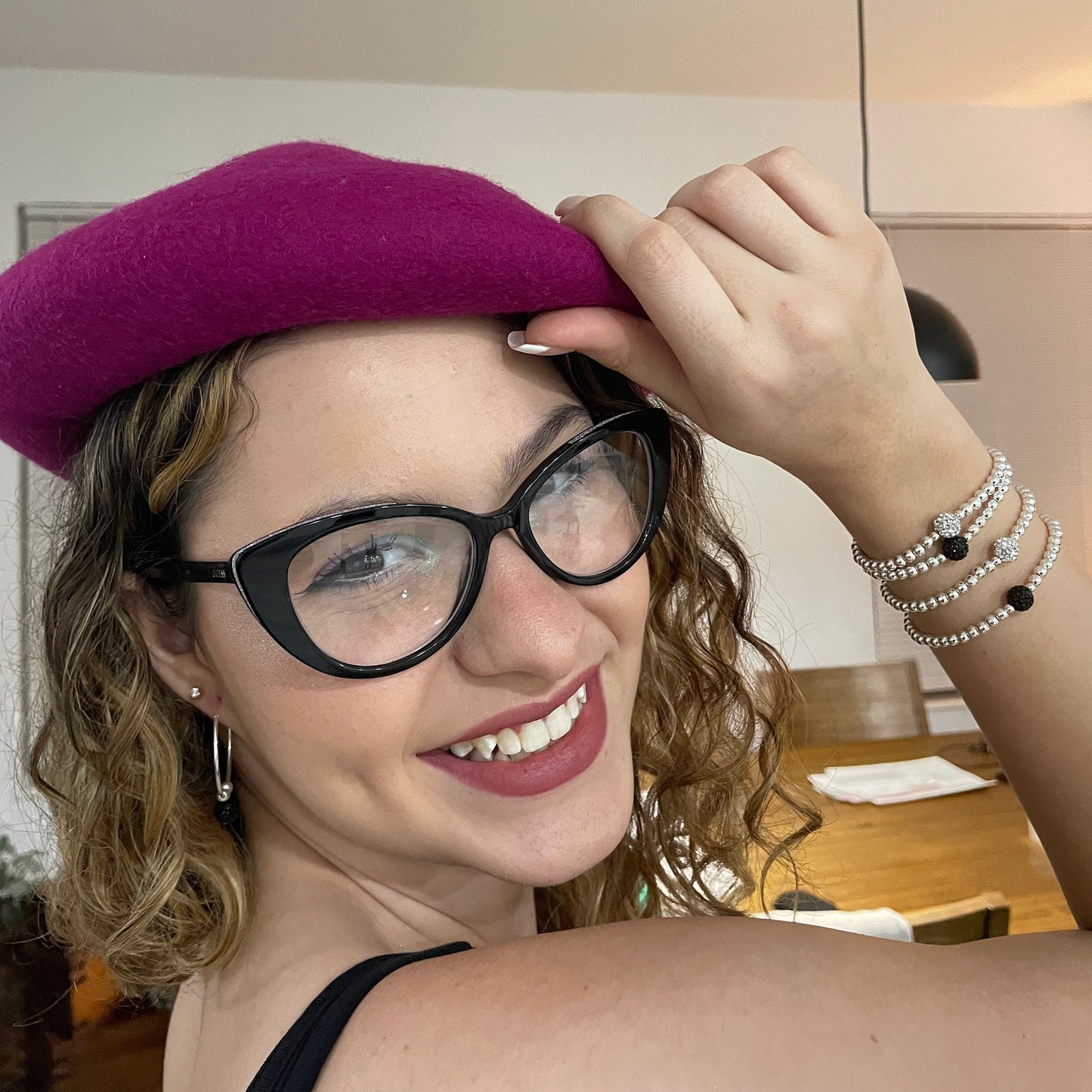 Sterling silver rhinestone bracelet blue blacK white crystal colors jewelry gift