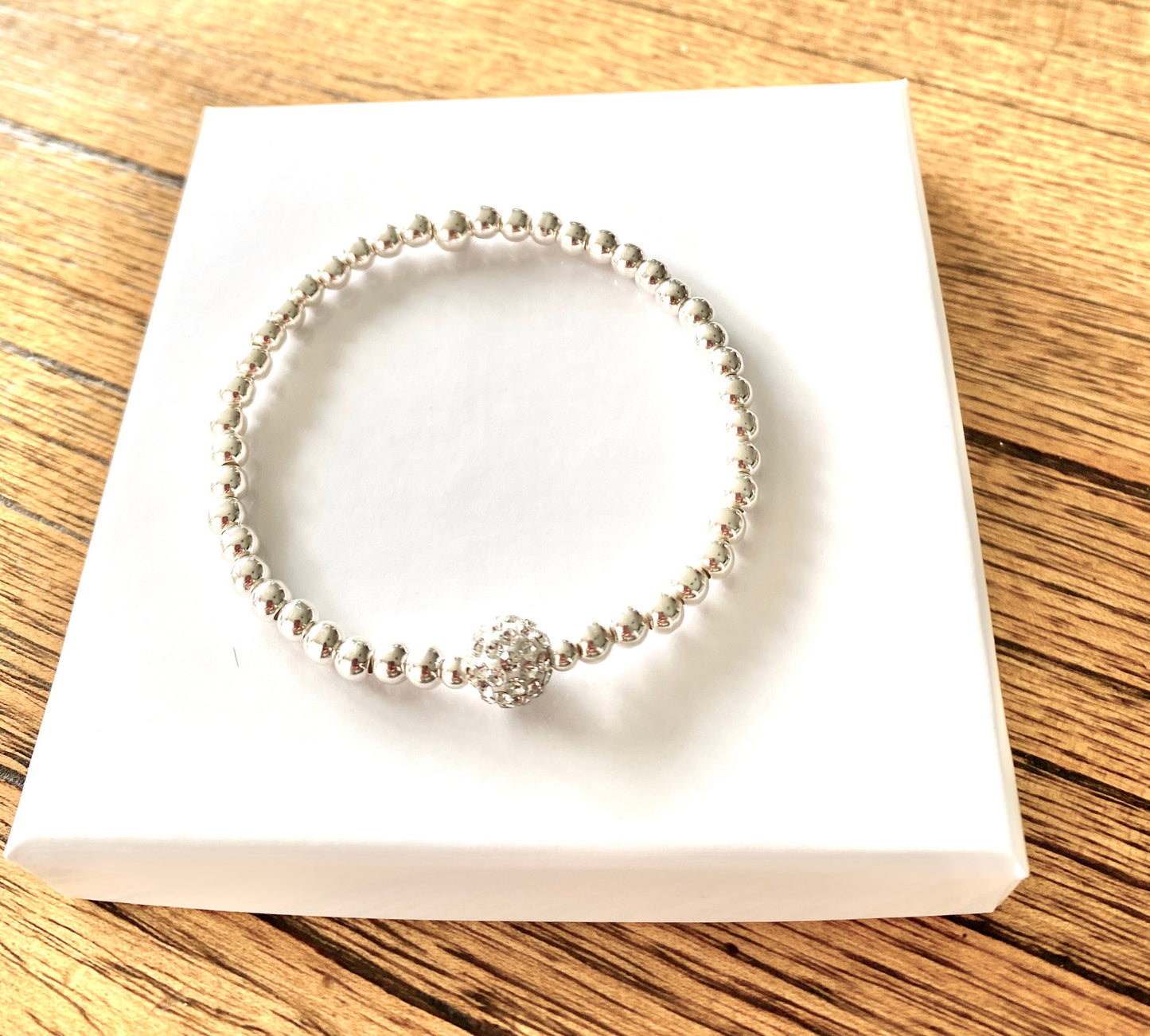 Sterling silver rhinestone colors stretchy bracelet crystal color stacking jewelry gift for her