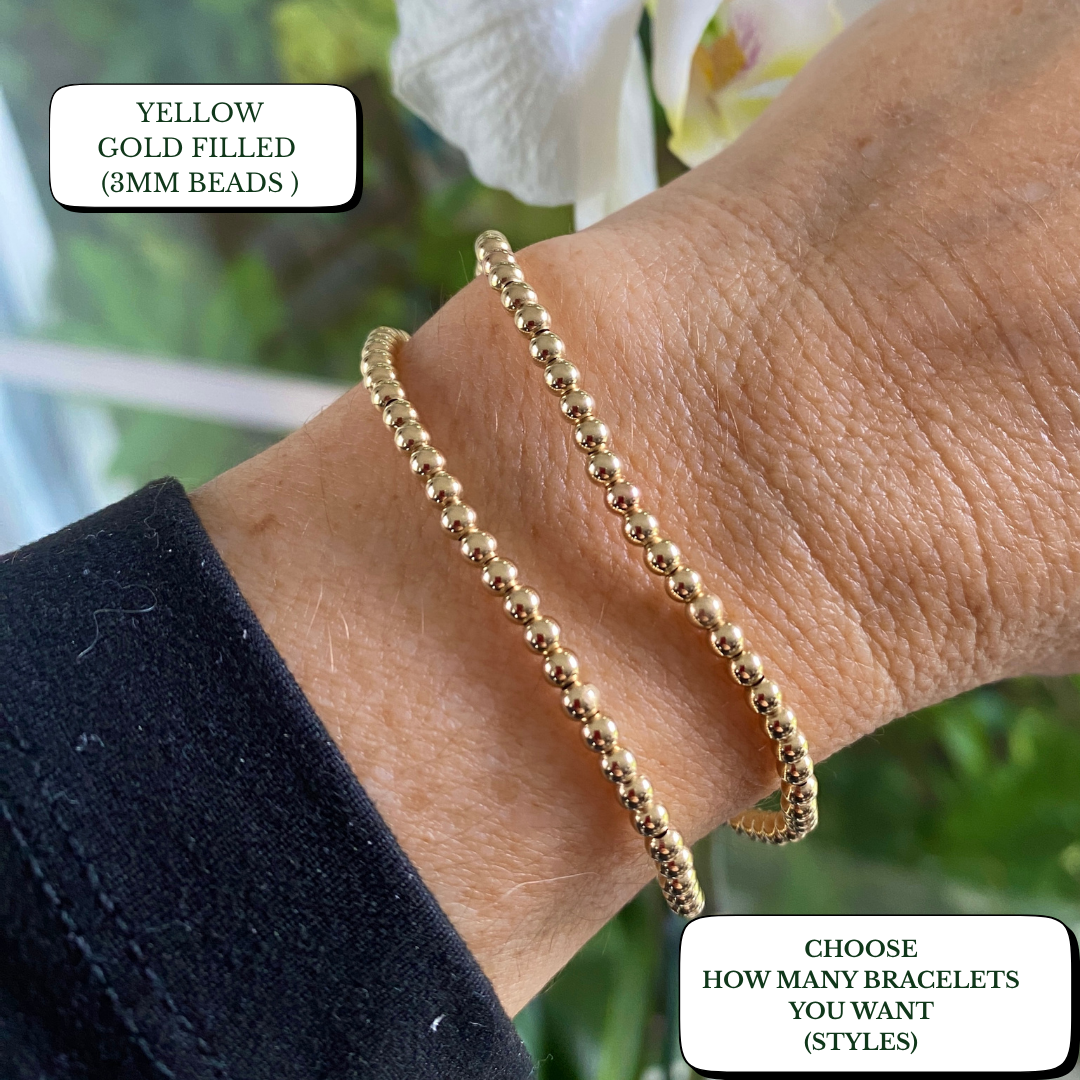 Classic Beaded Bracelet- Sterling Silver • Gold Filled • Rose Gold Filled