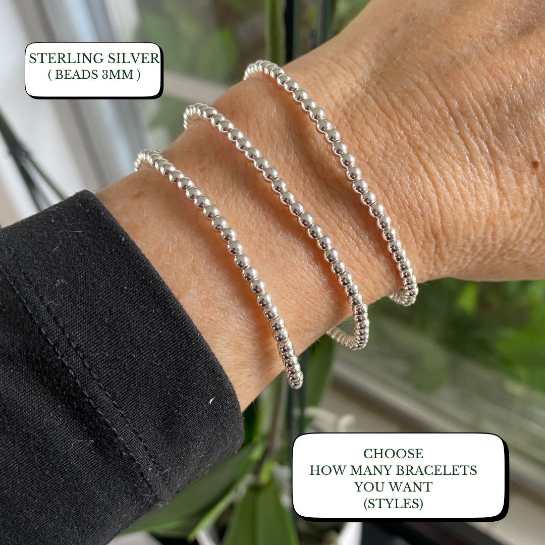 Classic Beaded Bracelet- Sterling Silver • Gold Filled • Rose Gold Filled
